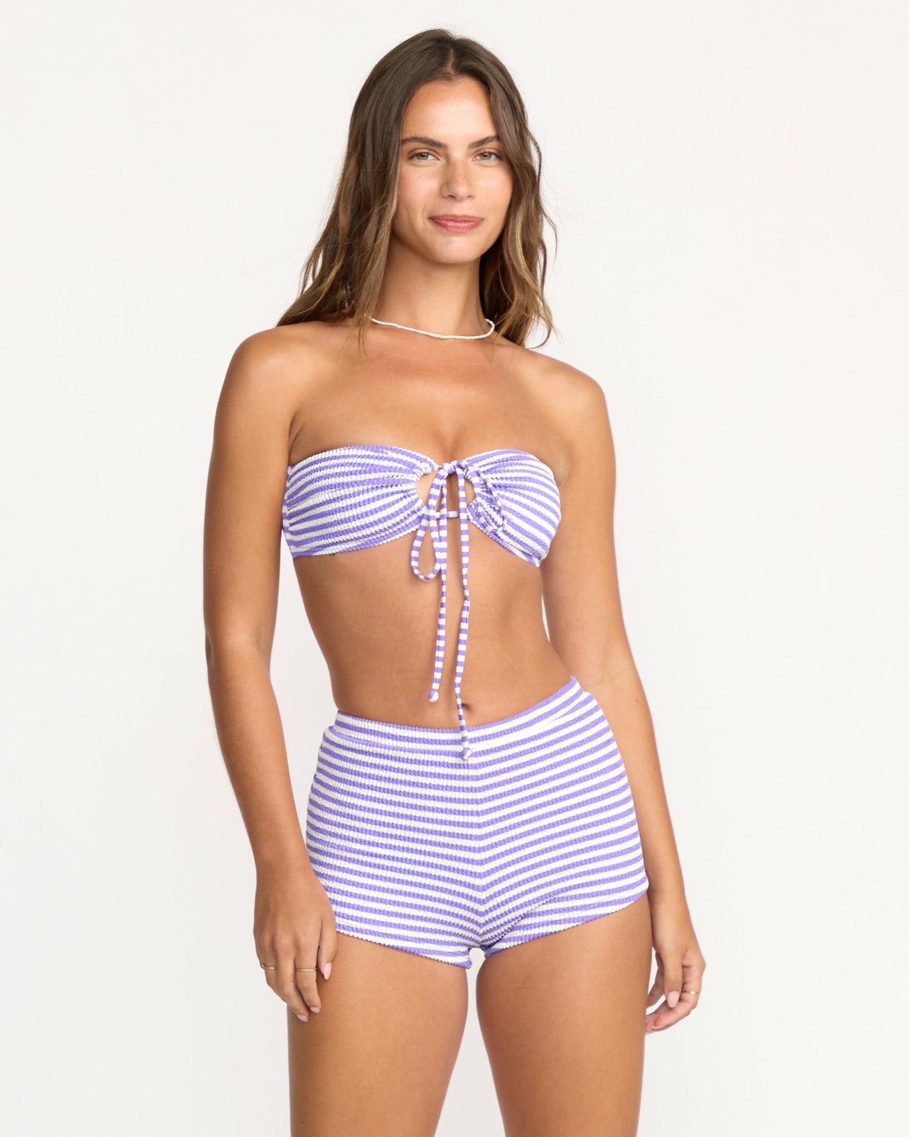 Josie Summer Hi Yarn Dyed Drew Bandeau Bikini Top | Purple Punch Billabong