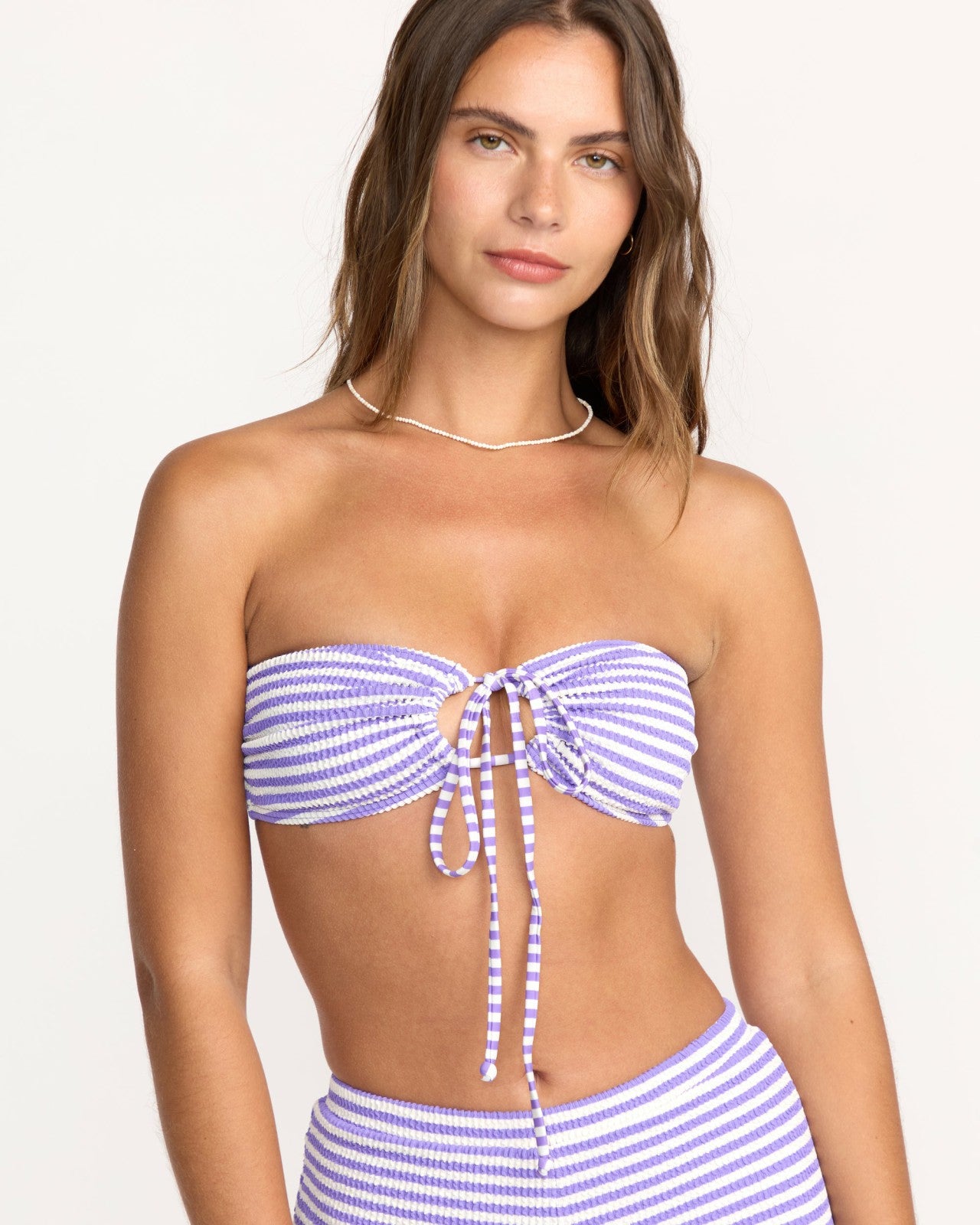 Josie Summer Hi Yarn Dyed Drew Bandeau Bikini Top | Purple Punch Billabong