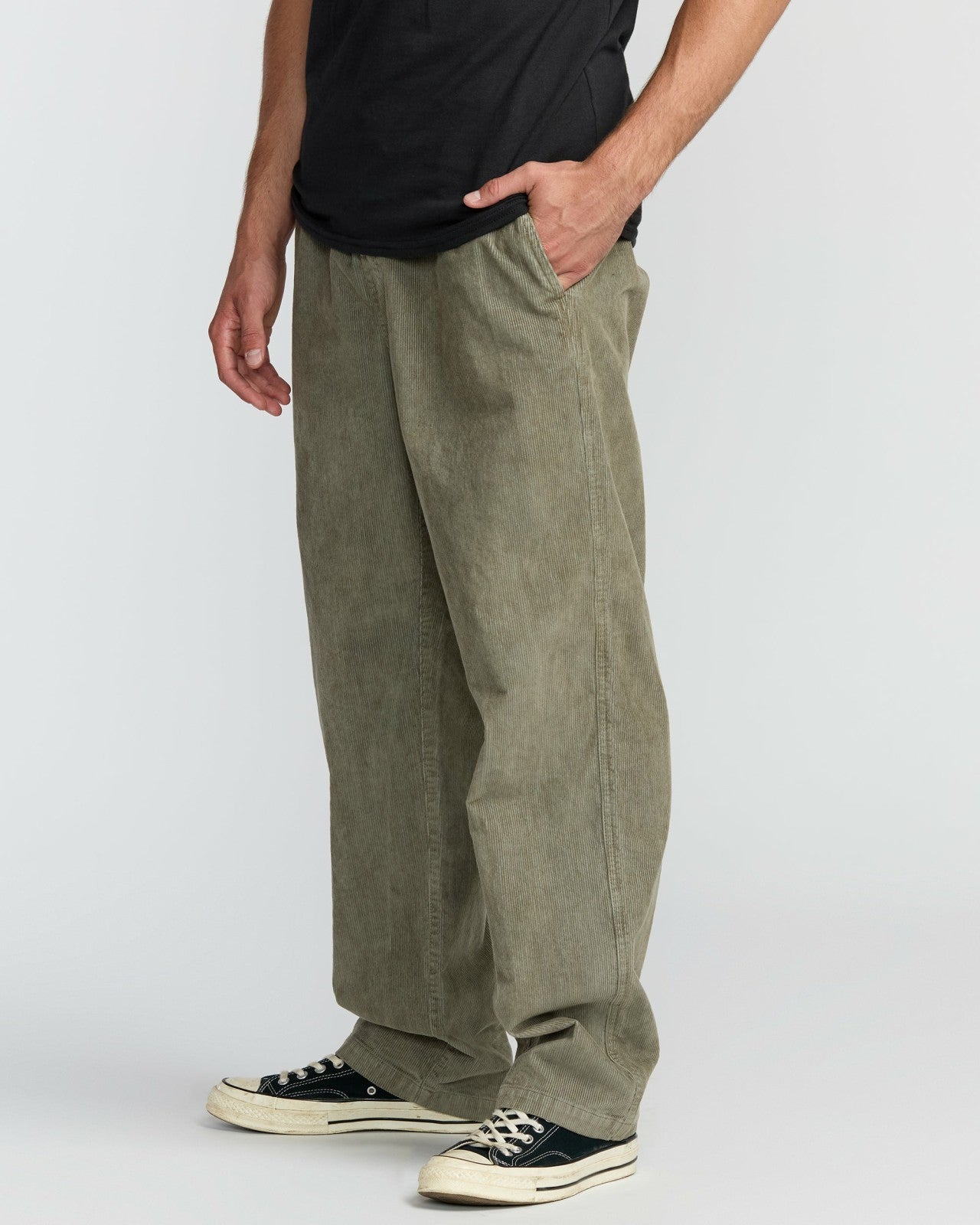 Larry Elastic Waist Corduroy Pants | Green Ash Billabong