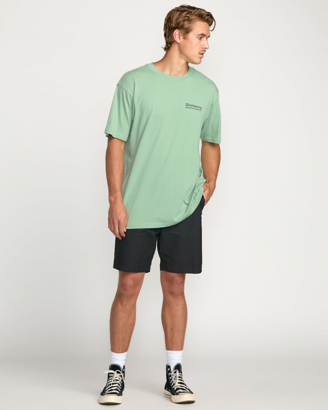 Making Tracks A/Div Tee | Mist Green Billabong