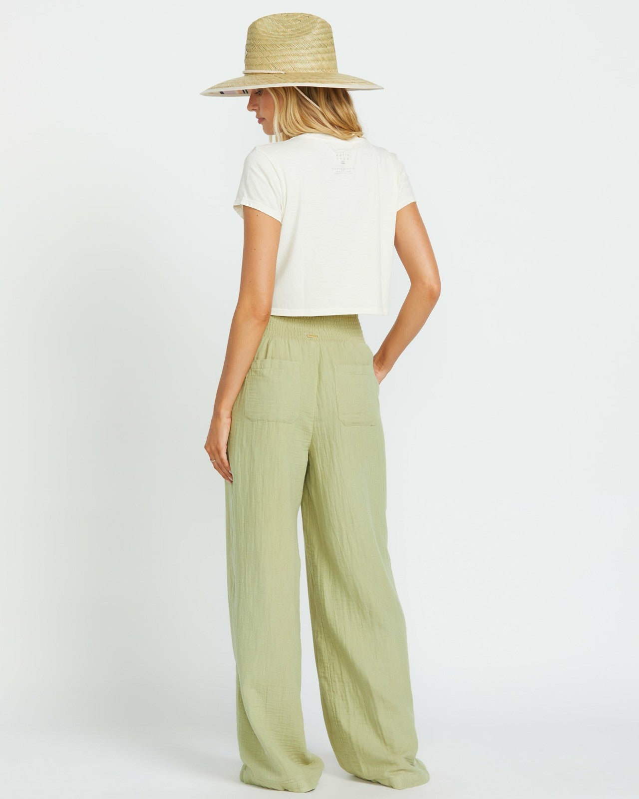 New Waves Gauze Elastic Waist Pants | Avocado Billabong