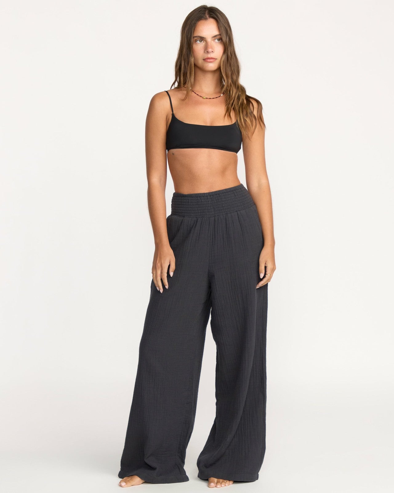 New Waves Gauze Elastic Waist Pants | Black Sands Billabong