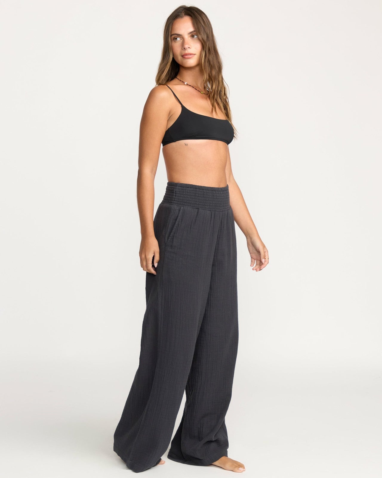 New Waves Gauze Elastic Waist Pants | Black Sands Billabong