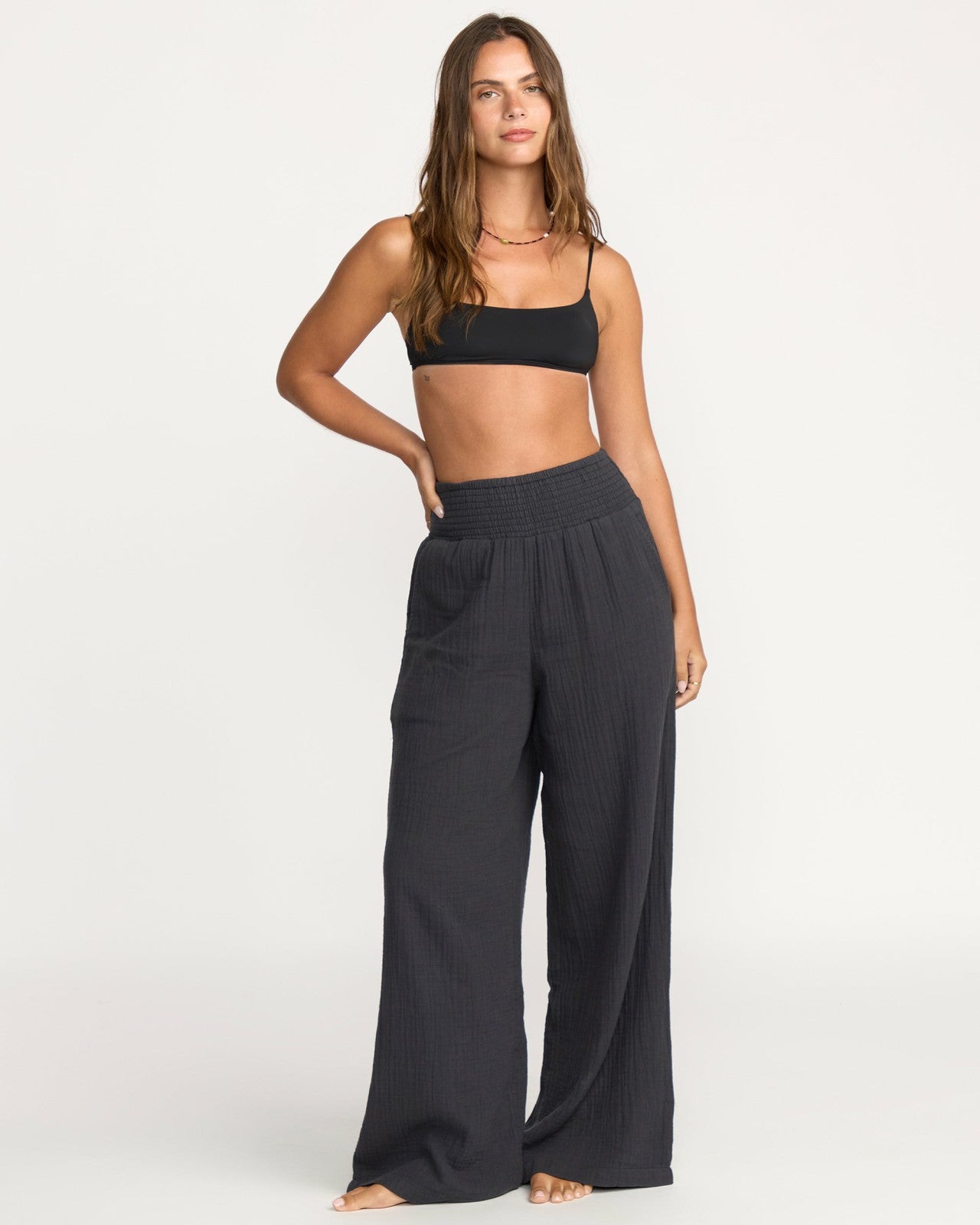 New Waves Gauze Elastic Waist Pants | Black Sands Billabong