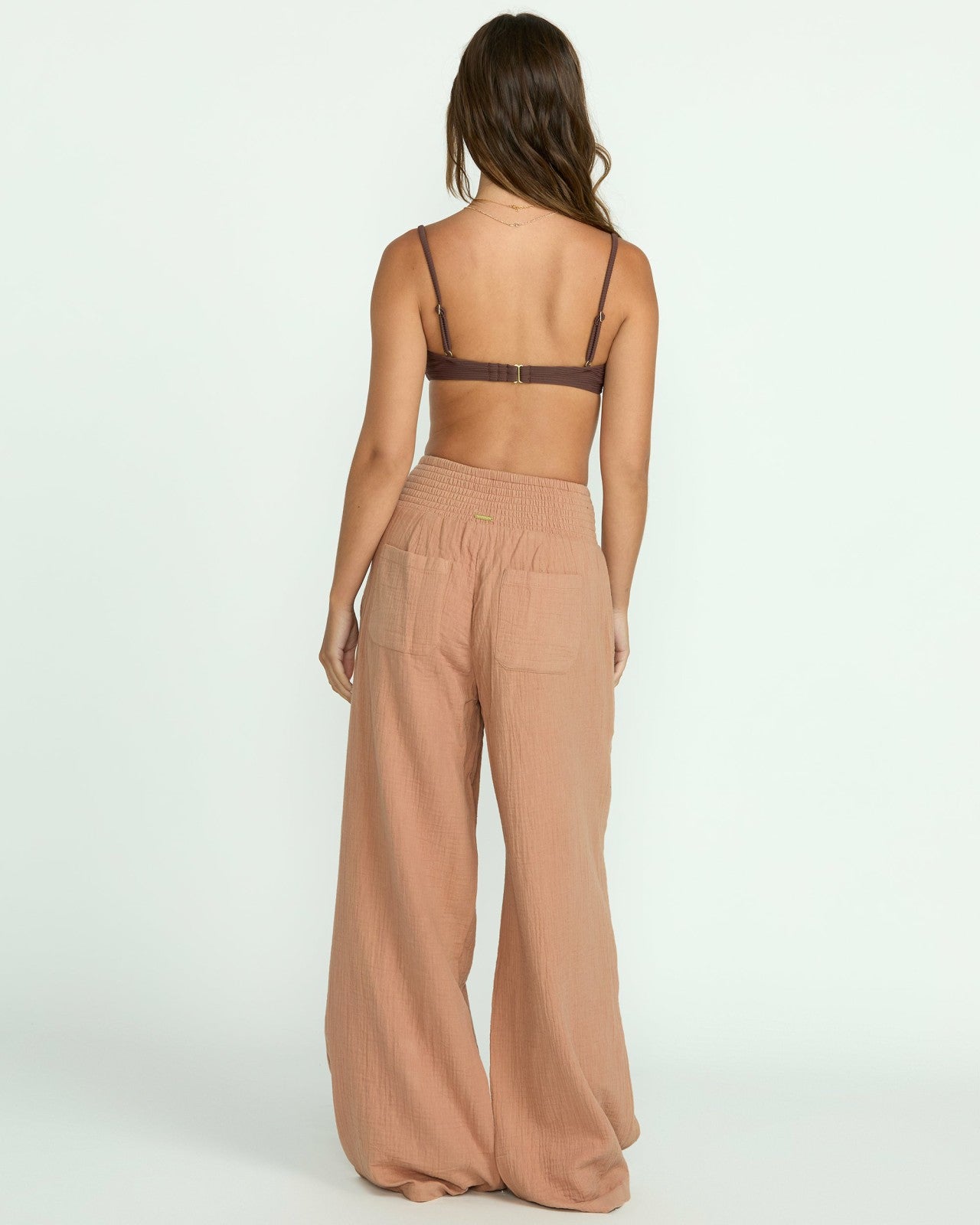New Waves Gauze Elastic Waist Pants | Rose Brown Billabong