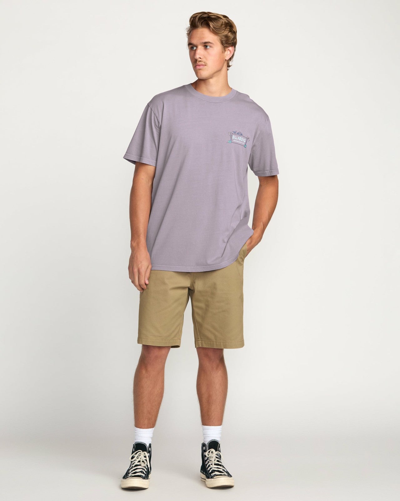 No Vacancy Premium Wave Wash Tee | Light Purple Billabong