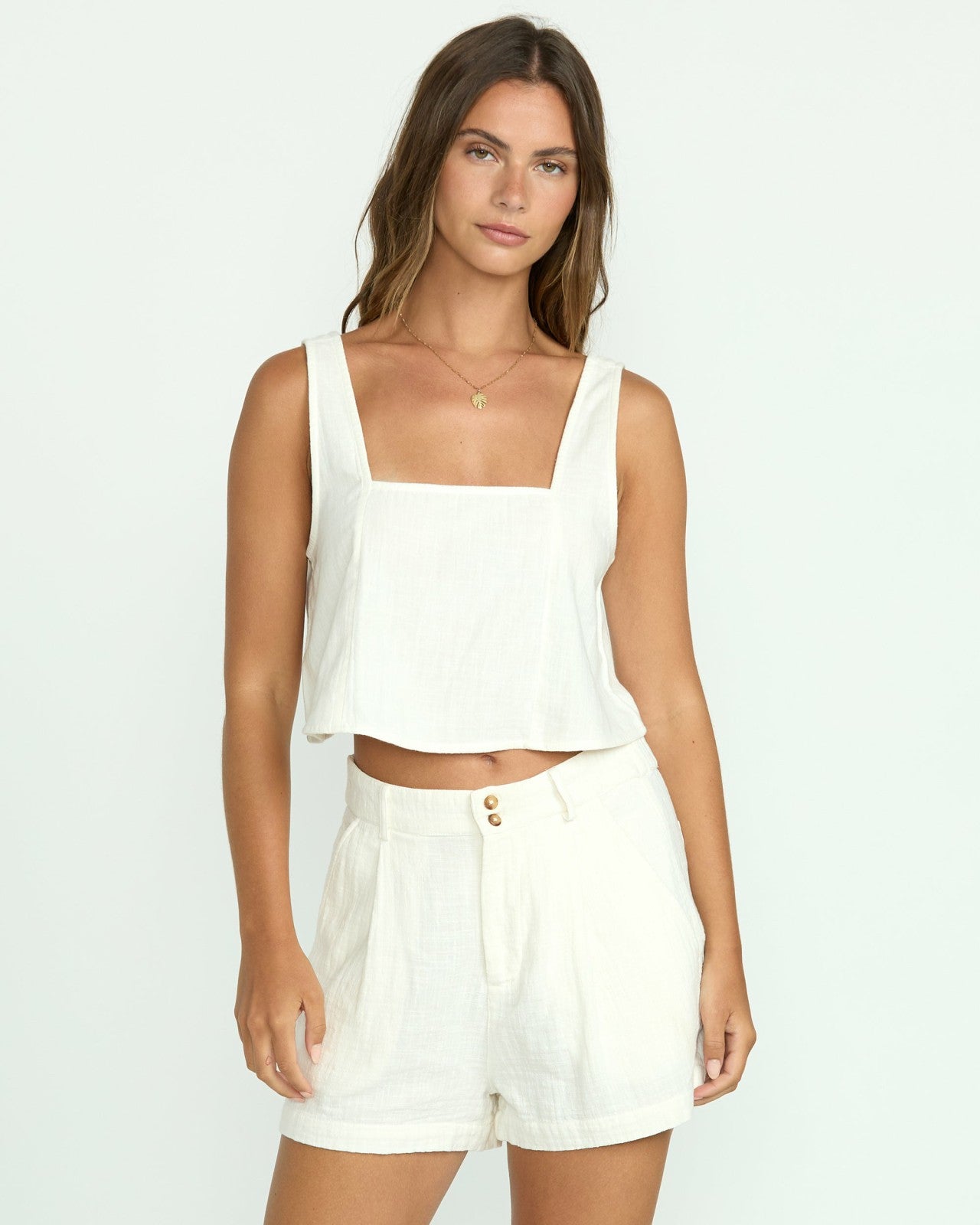 Open Skies Woven Tank | Salt Crystal Billabong