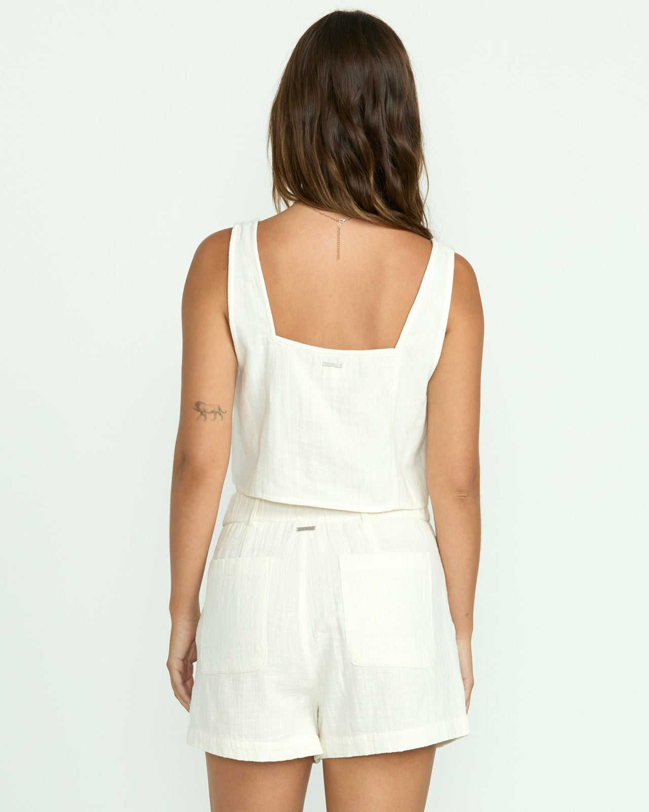 Open Skies Woven Tank | Salt Crystal Billabong