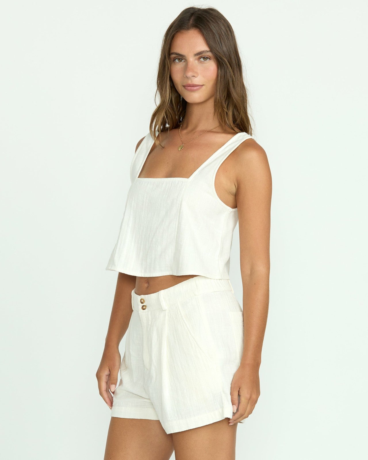 Open Skies Woven Tank | Salt Crystal Billabong