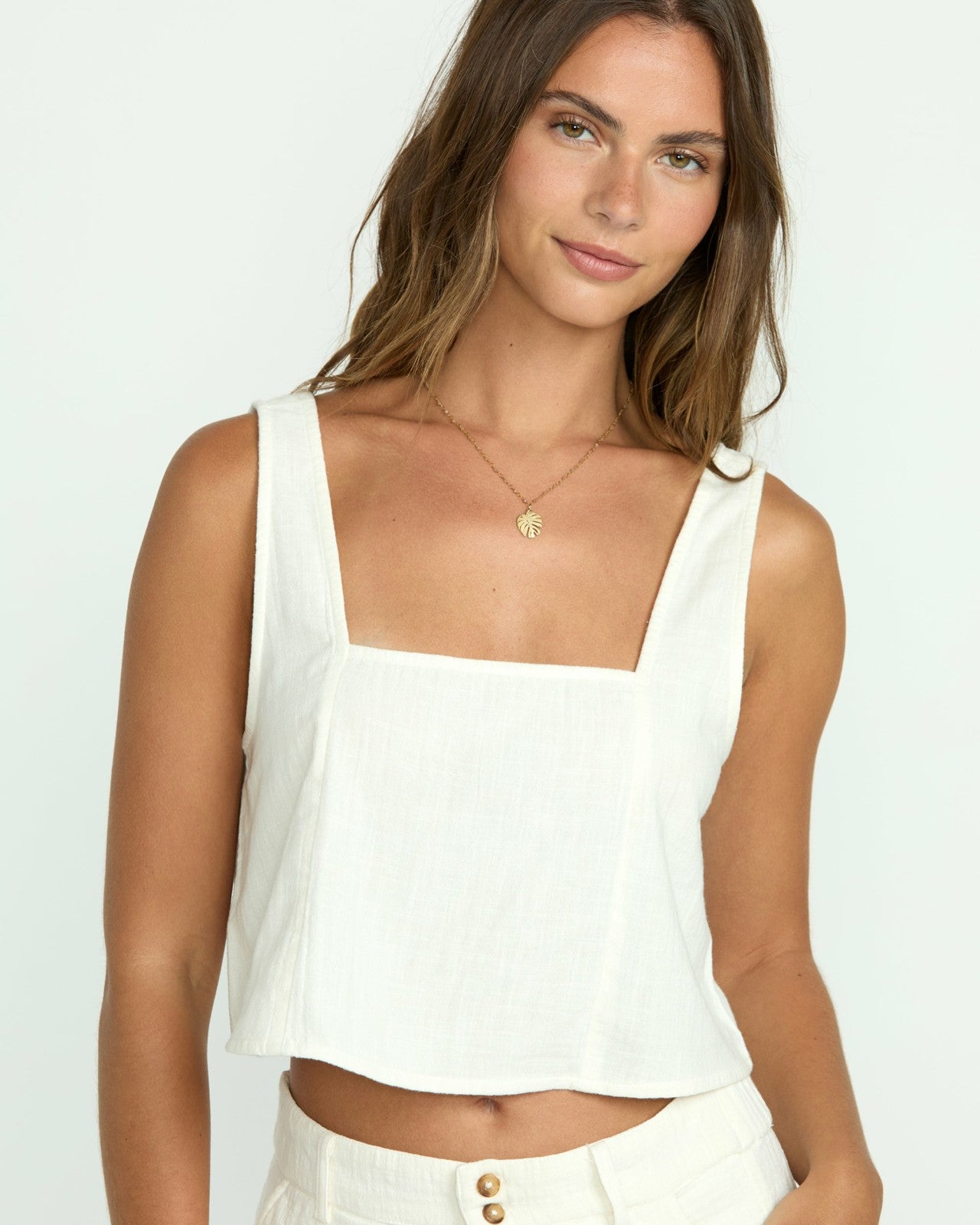 Open Skies Woven Tank | Salt Crystal Billabong