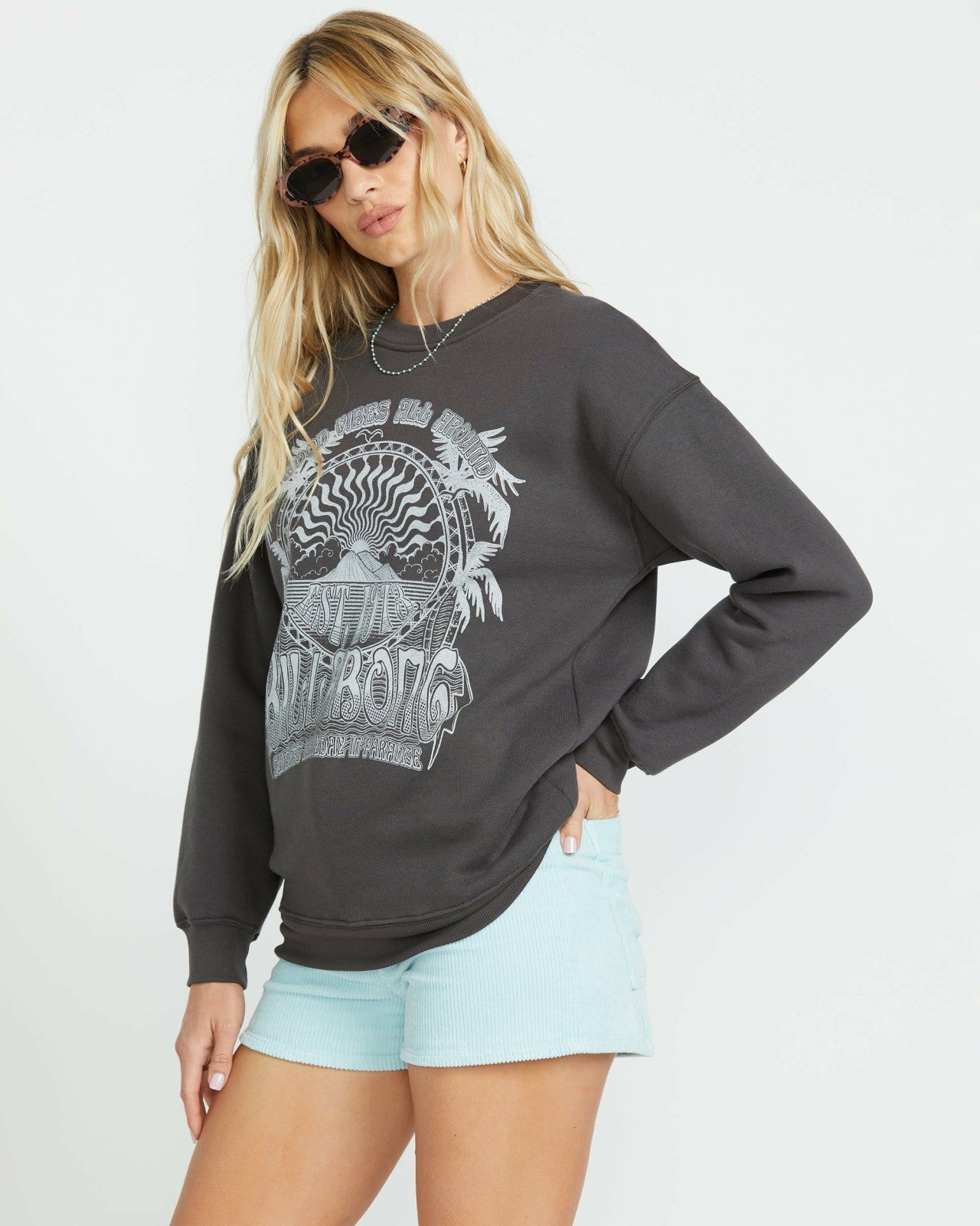 Palm Classics Crew Sweatshirt | Off Black Billabong