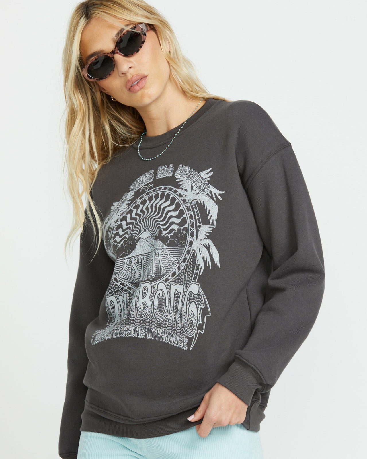 Palm Classics Crew Sweatshirt | Off Black Billabong
