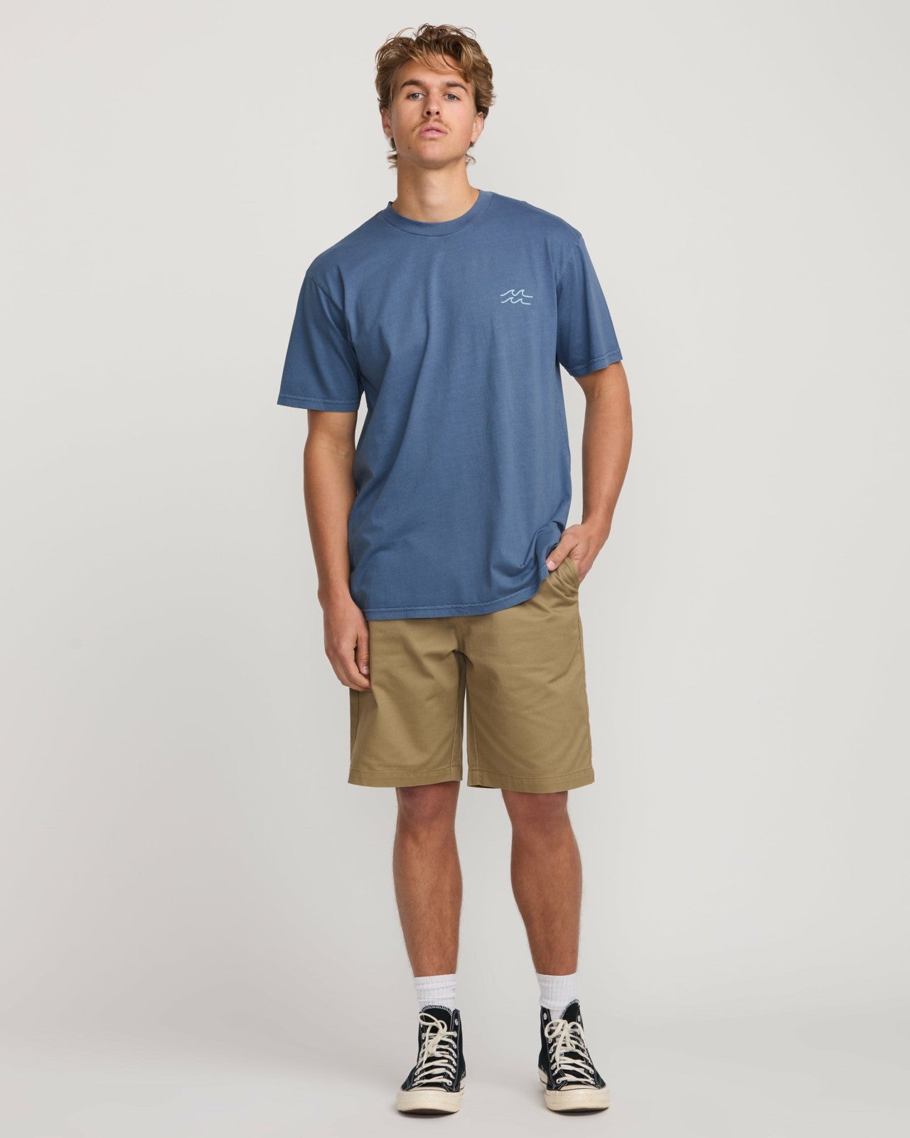 Palms In The Sun Premium Wave Wash Tee | Slate Blue Billabong