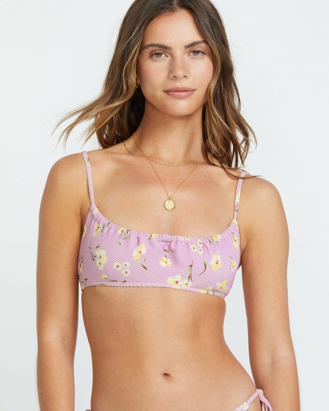 Peaceful Petals Mila Bralette Bikini Top | Amethyst Smoke Billabong