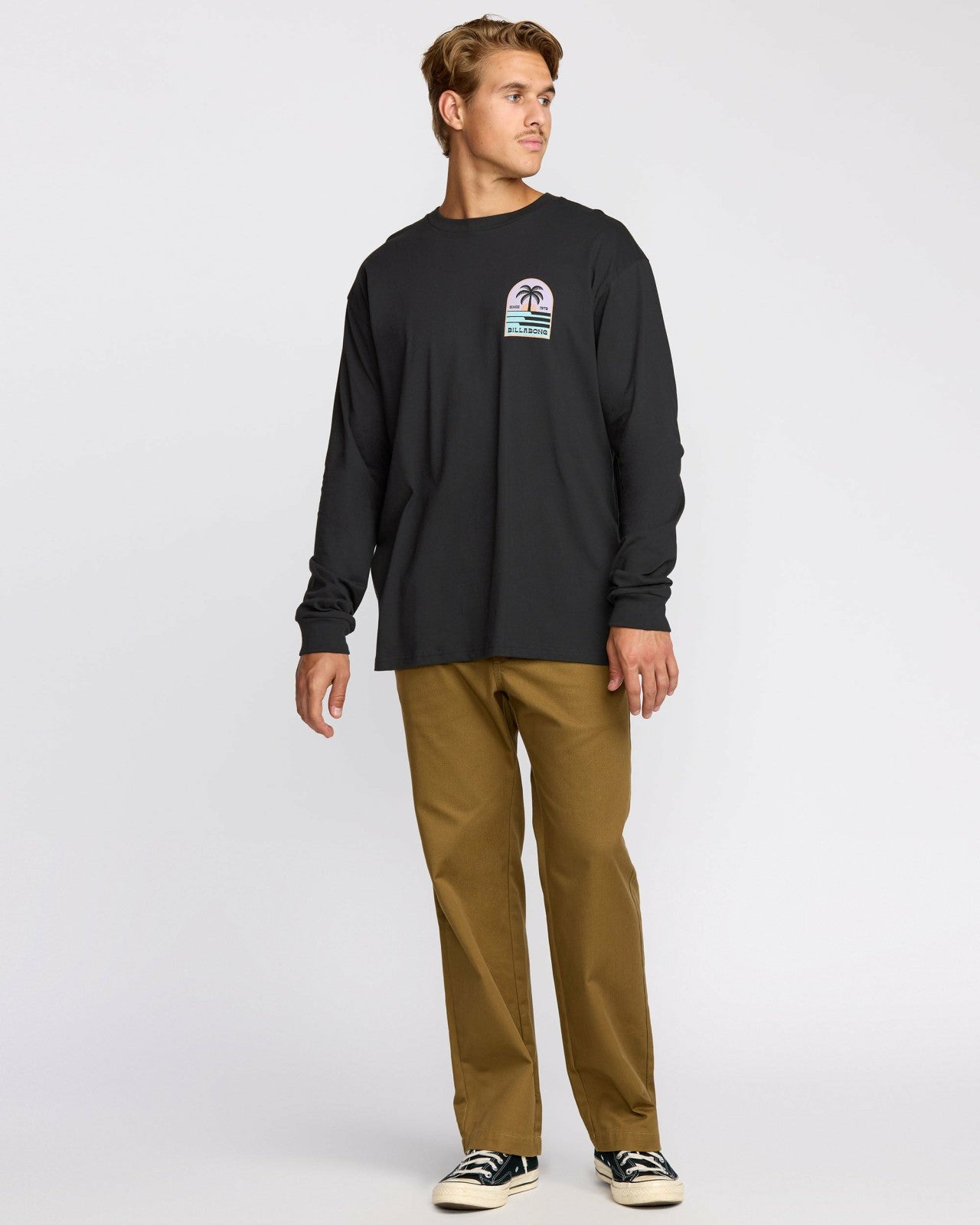 Portal Regular Long Sleeve T-Shirt | Washed Black Billabong