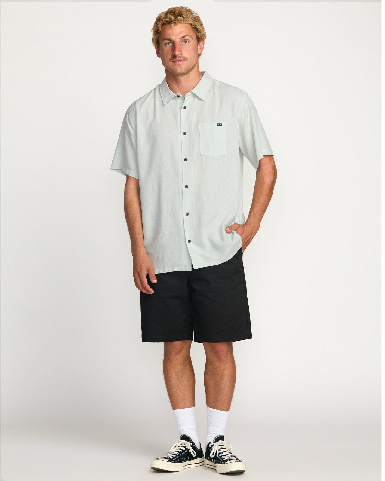 Ricardo Short Sleeve Shirt | Ash Blue Billabong