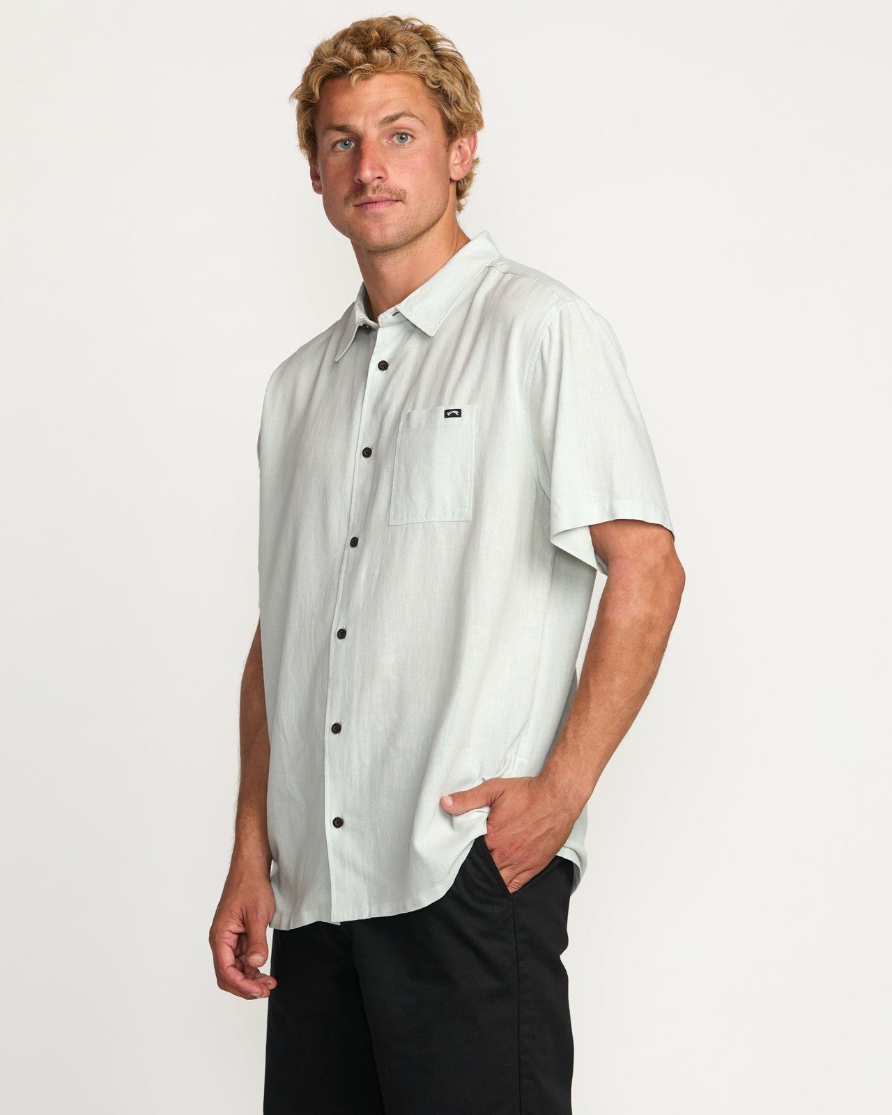 Ricardo Short Sleeve Shirt | Ash Blue Billabong