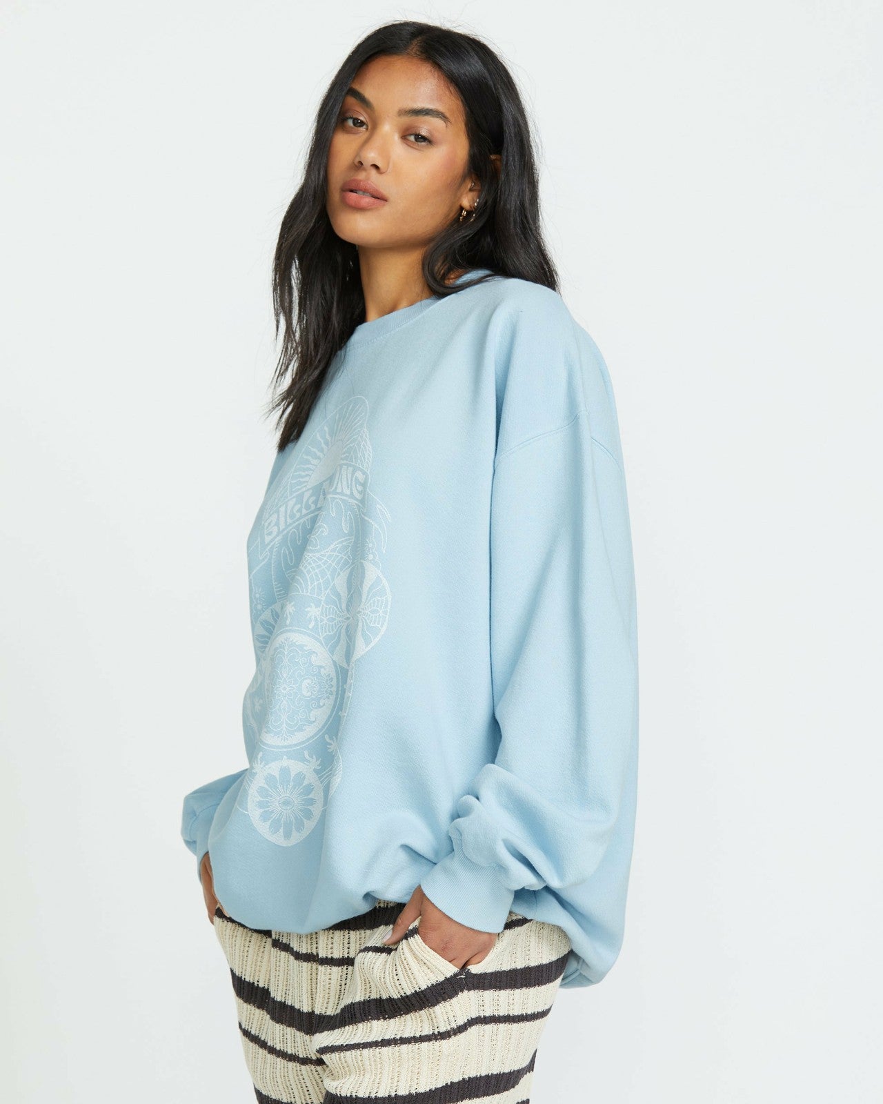 Ride In Crew Sweatshirt | Washed Chambray Billabong