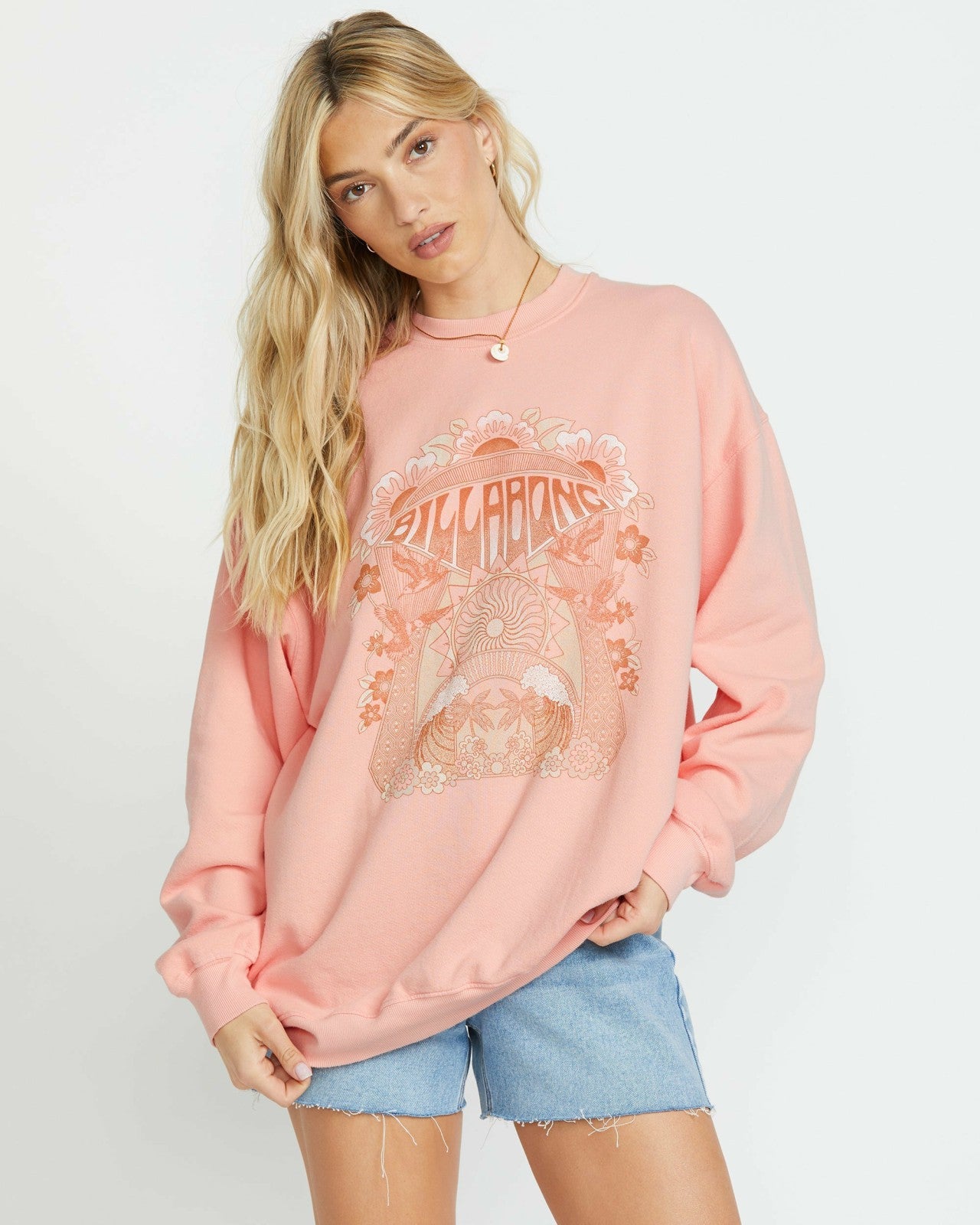 Ride In Crew Sweatshirt | Peach Kiss Billabong