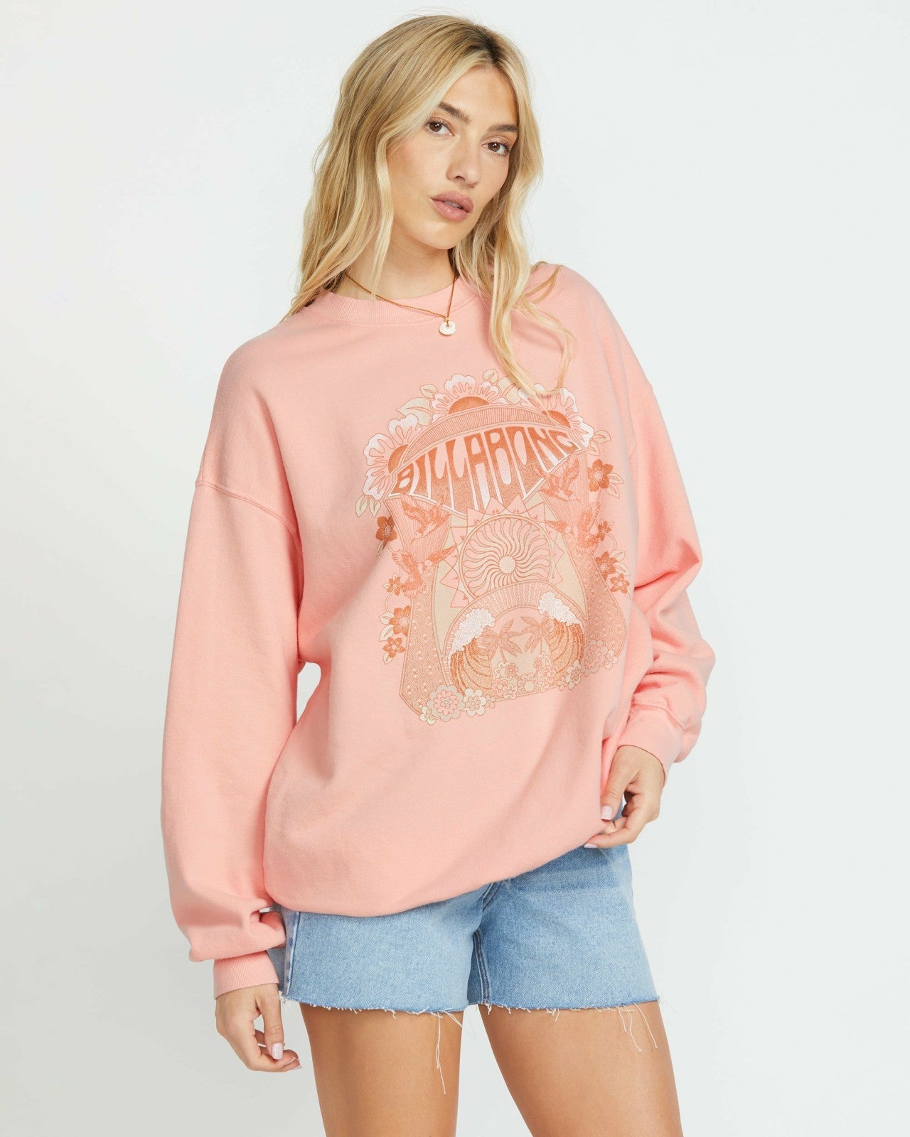 Ride In Crew Sweatshirt | Peach Kiss Billabong