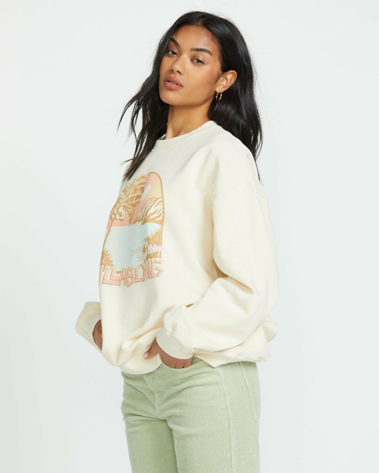 Ride In Crew Sweatshirt | Whitecap1 Billabong