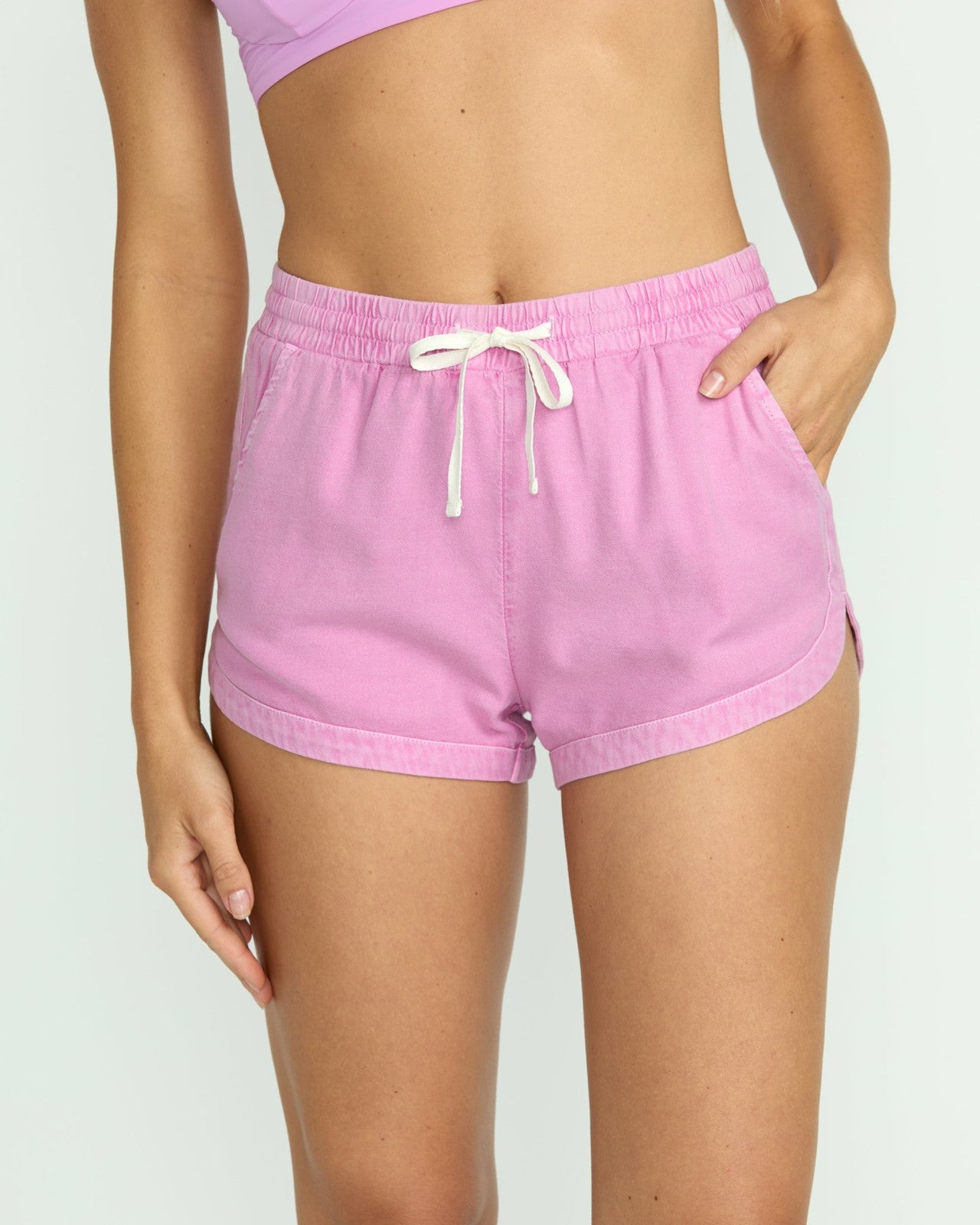Road Trippin Elastic Waist Shorts | Bright Rose Billabong