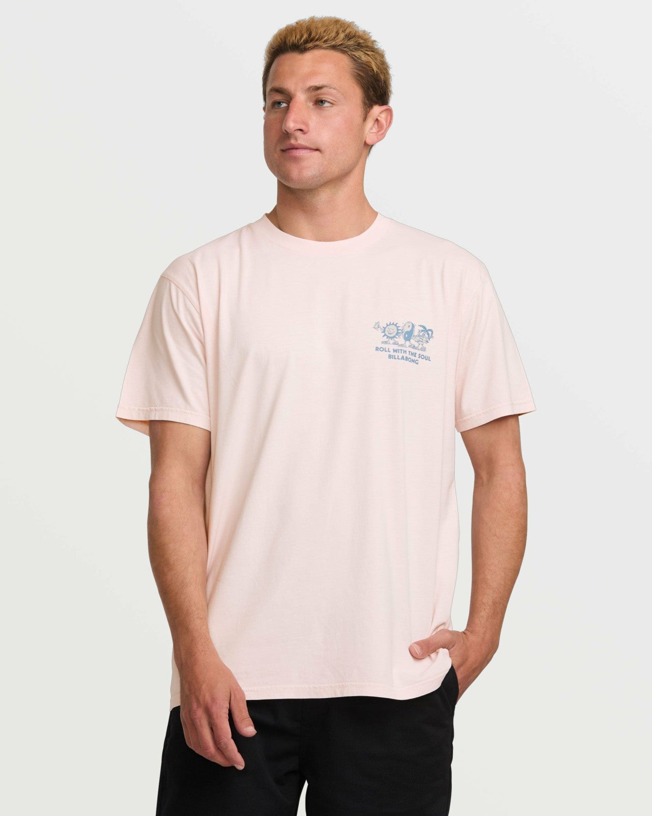Roll Premium Wave Wash Tee | Light Pink Billabong