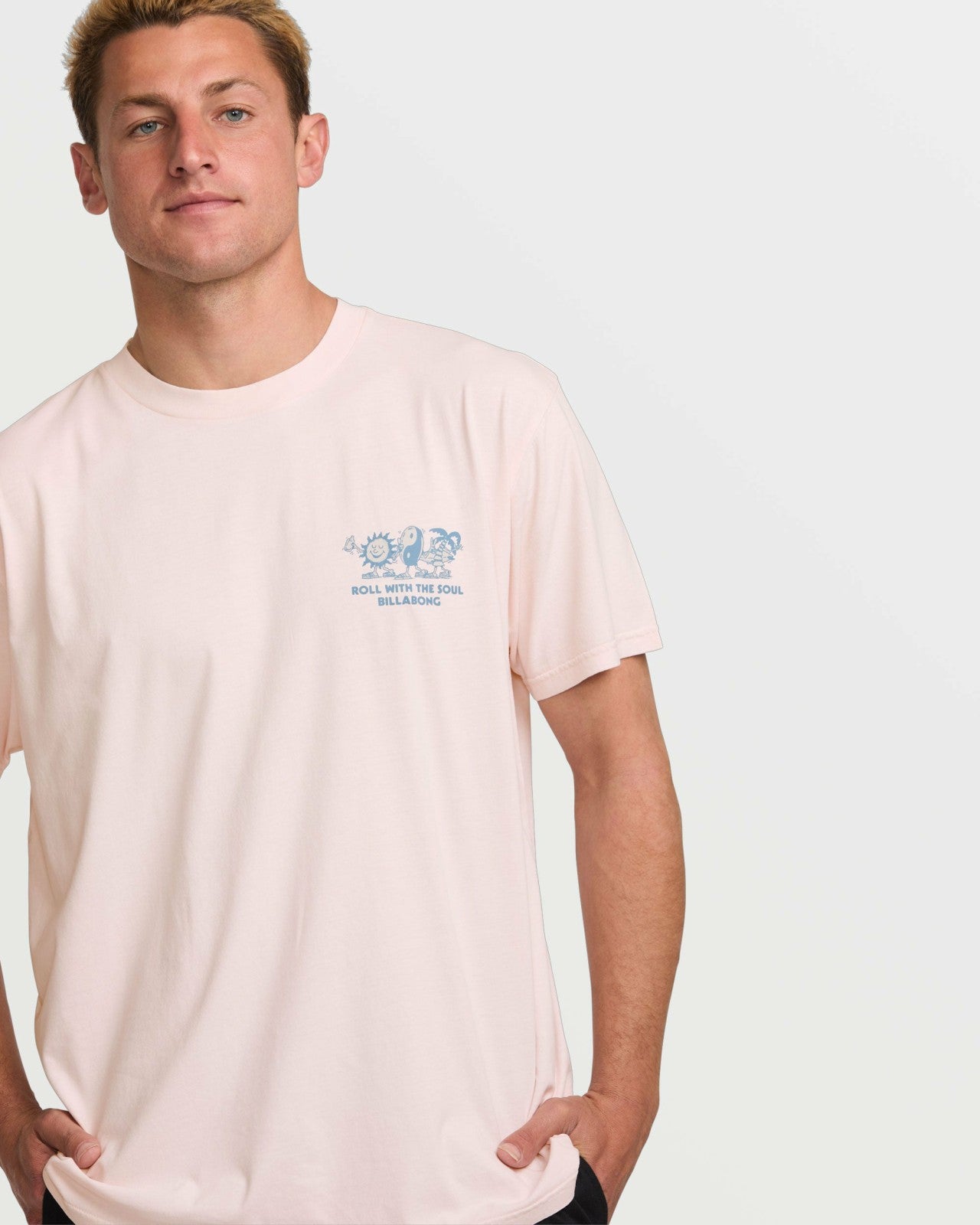 Roll Premium Wave Wash Tee | Light Pink Billabong