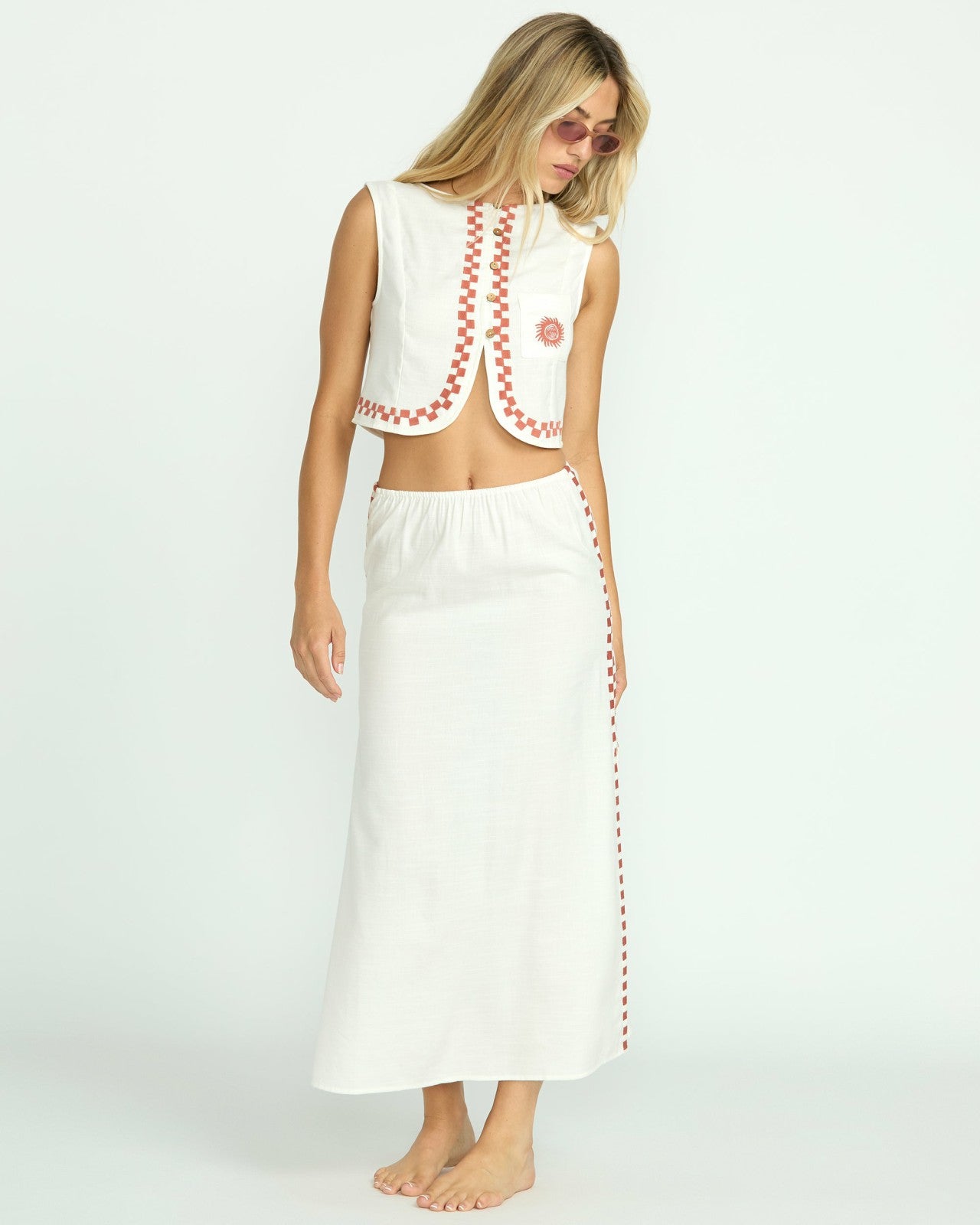 Secret Cove Woven Top | Salt Crystal Billabong