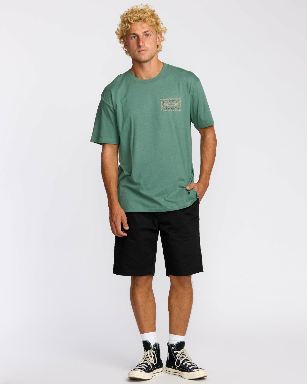 Sharp Regular Short Sleeve T-Shirt | Sage Green Billabong