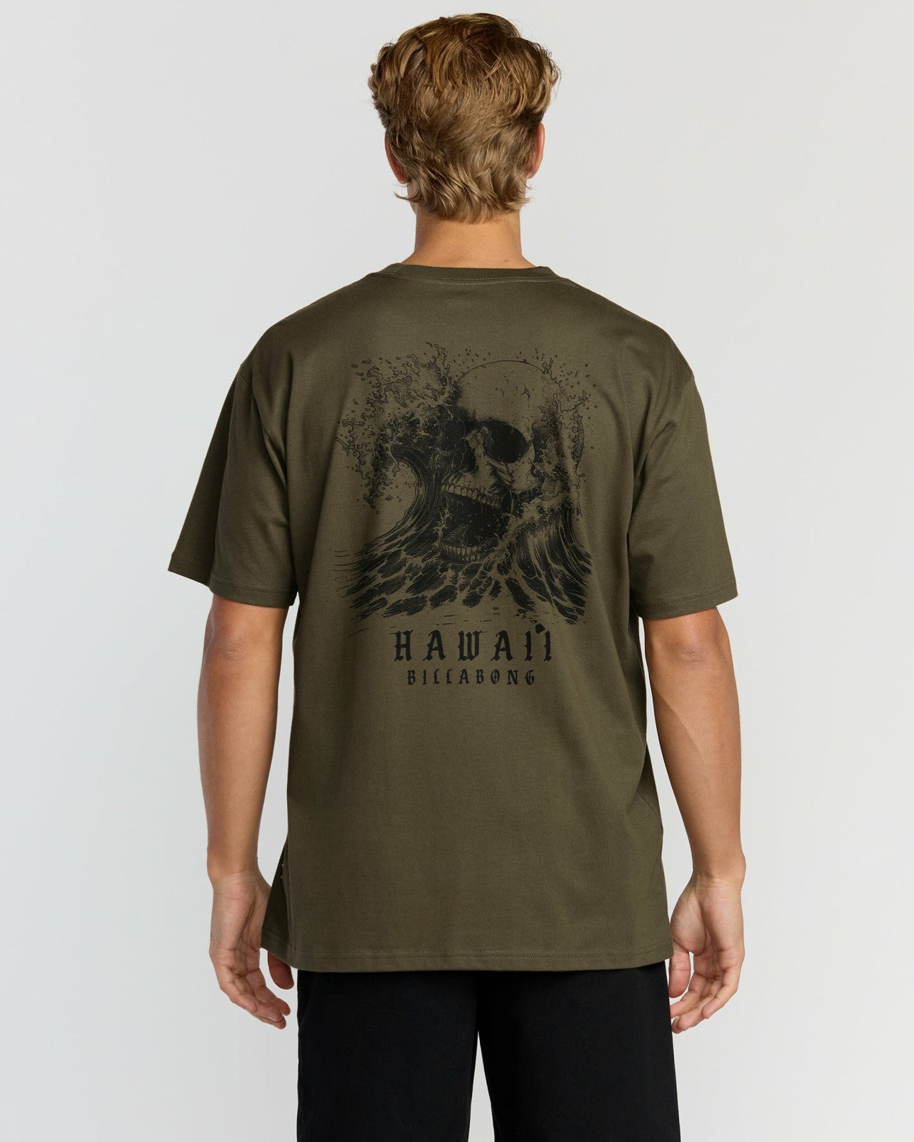 Skull Wave Hi Regular Short Sleeve T-Shirt | Military Billabong