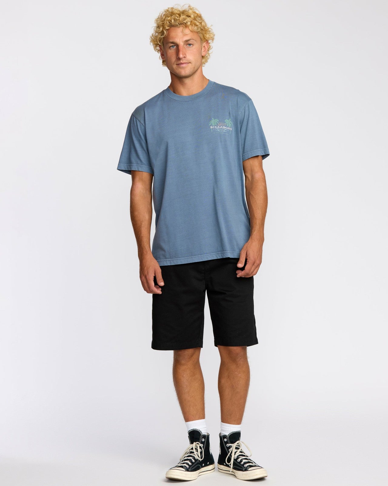 Social Lounge Premium Wave Wash Short Sleeve T-Shirt | Steel Blue Billabong