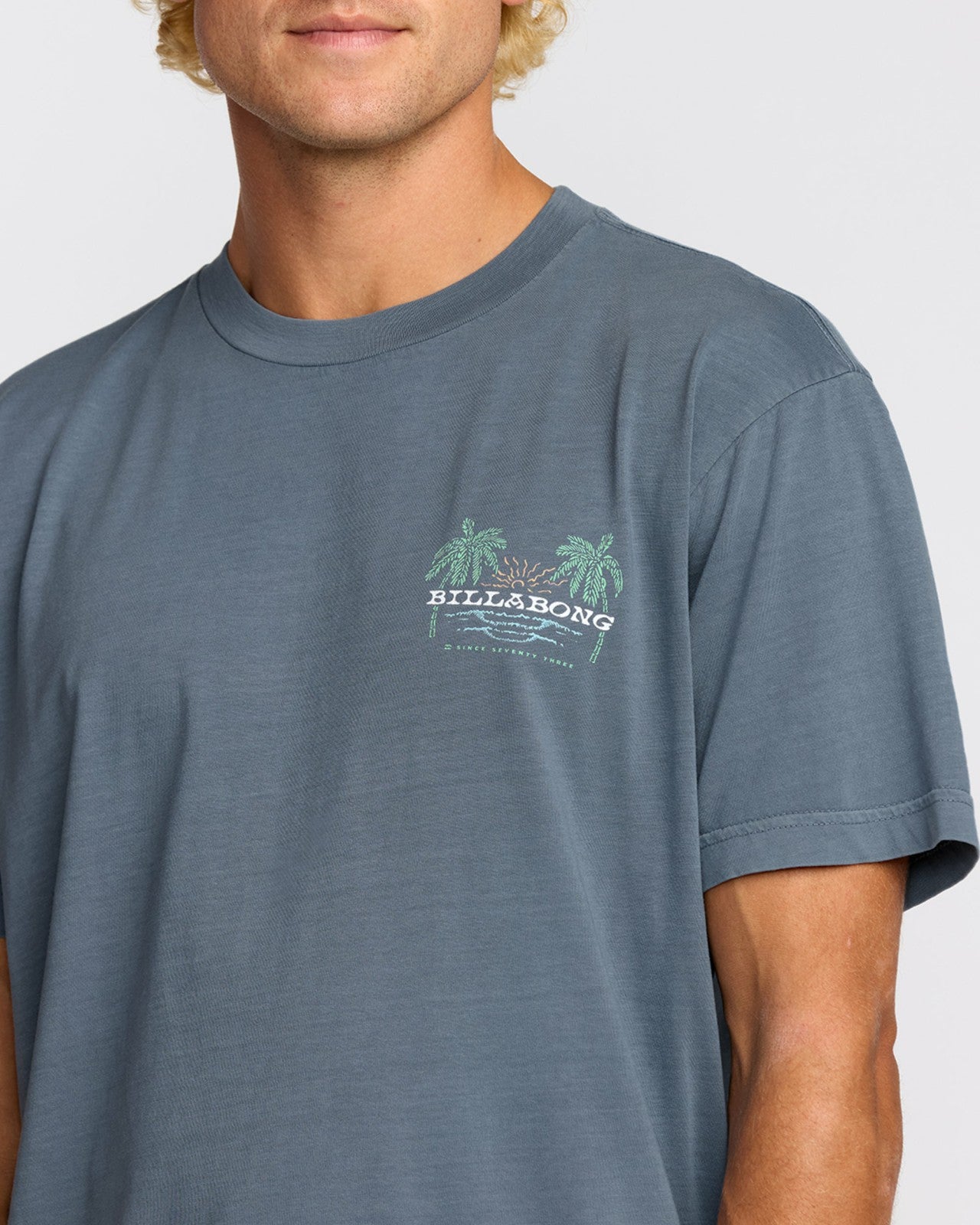 Social Lounge Premium Wave Wash Short Sleeve T-Shirt | Steel Blue Billabong