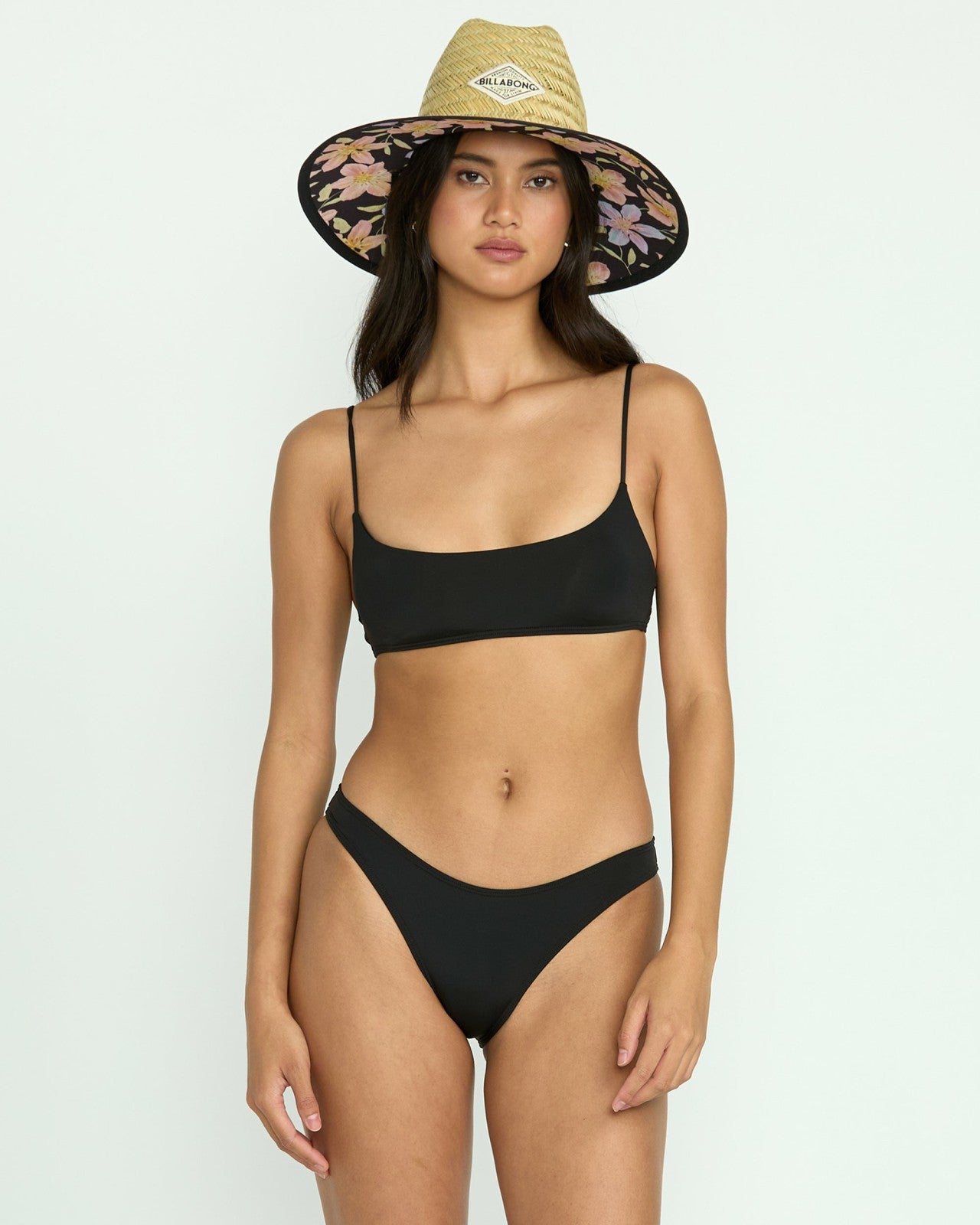 Sol Searcher Jaclyn Crop Bikini Top | Black Pebble Billabong