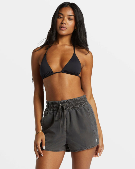Sol Searcher New Elastic Waist Swim Shorts | Black Pebble Billabong