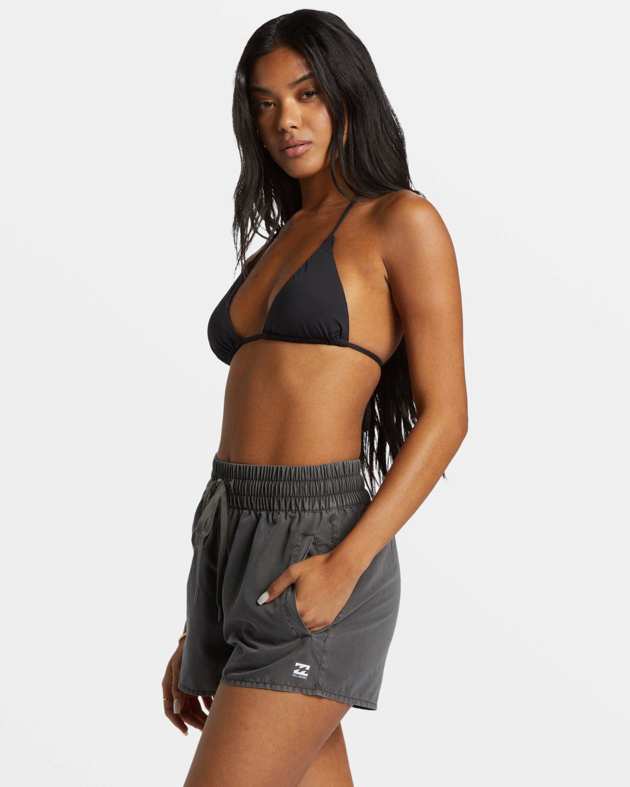 Sol Searcher New Elastic Waist Swim Shorts | Black Pebble Billabong