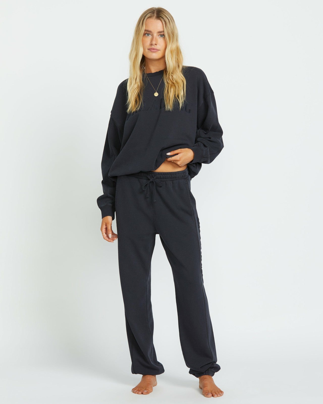 So Typical Elastic Waist Pants | Black Pebble Billabong