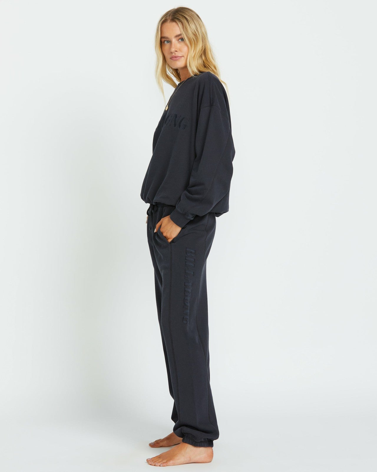 So Typical Elastic Waist Pants | Black Pebble Billabong