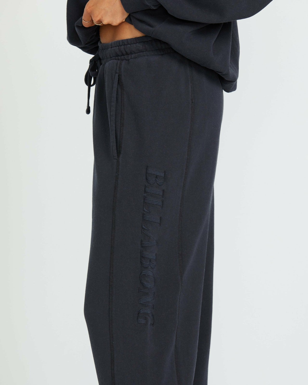 So Typical Elastic Waist Pants | Black Pebble Billabong