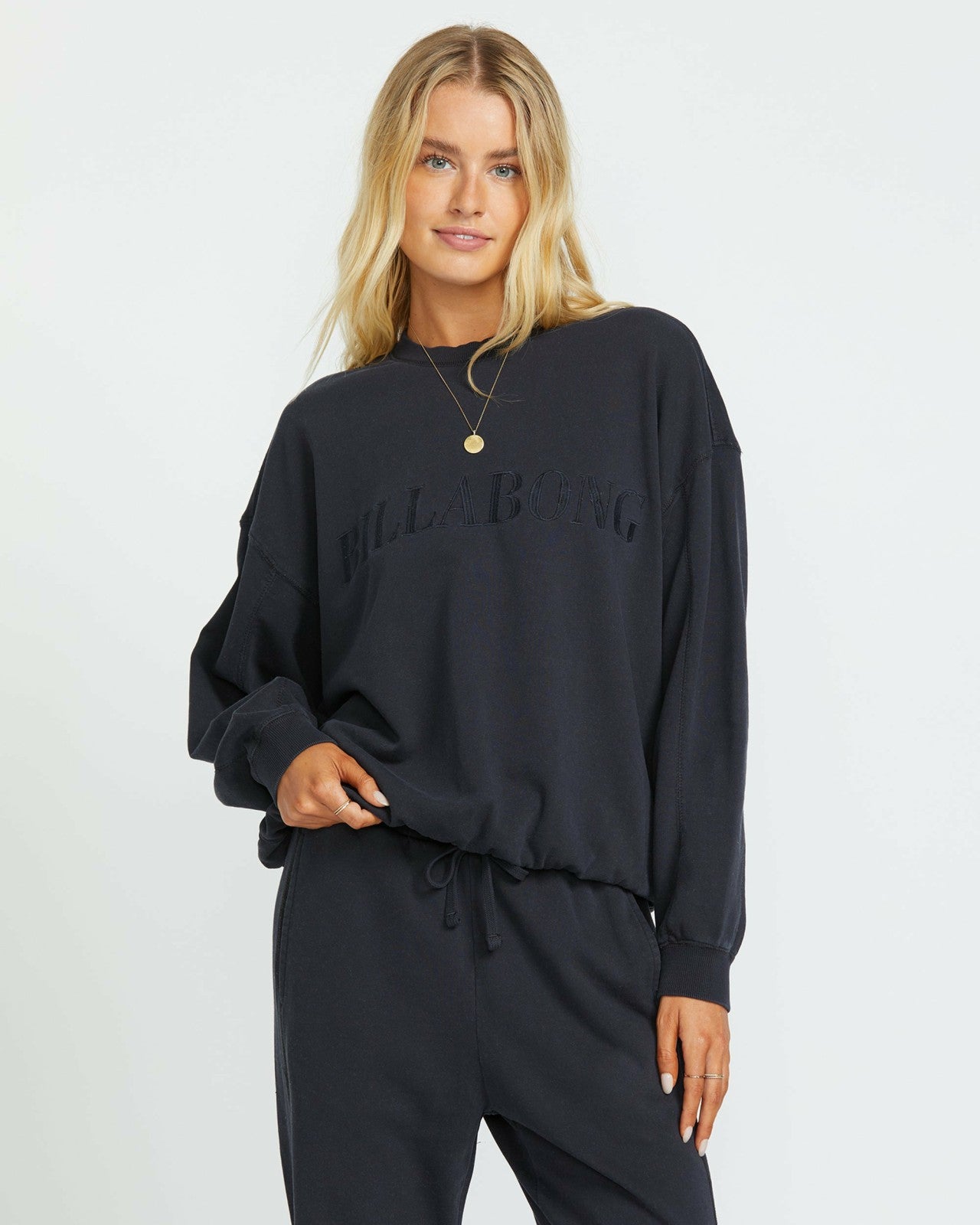 So Typical Kendal Crew Sweatshirt | Black Pebble Billabong