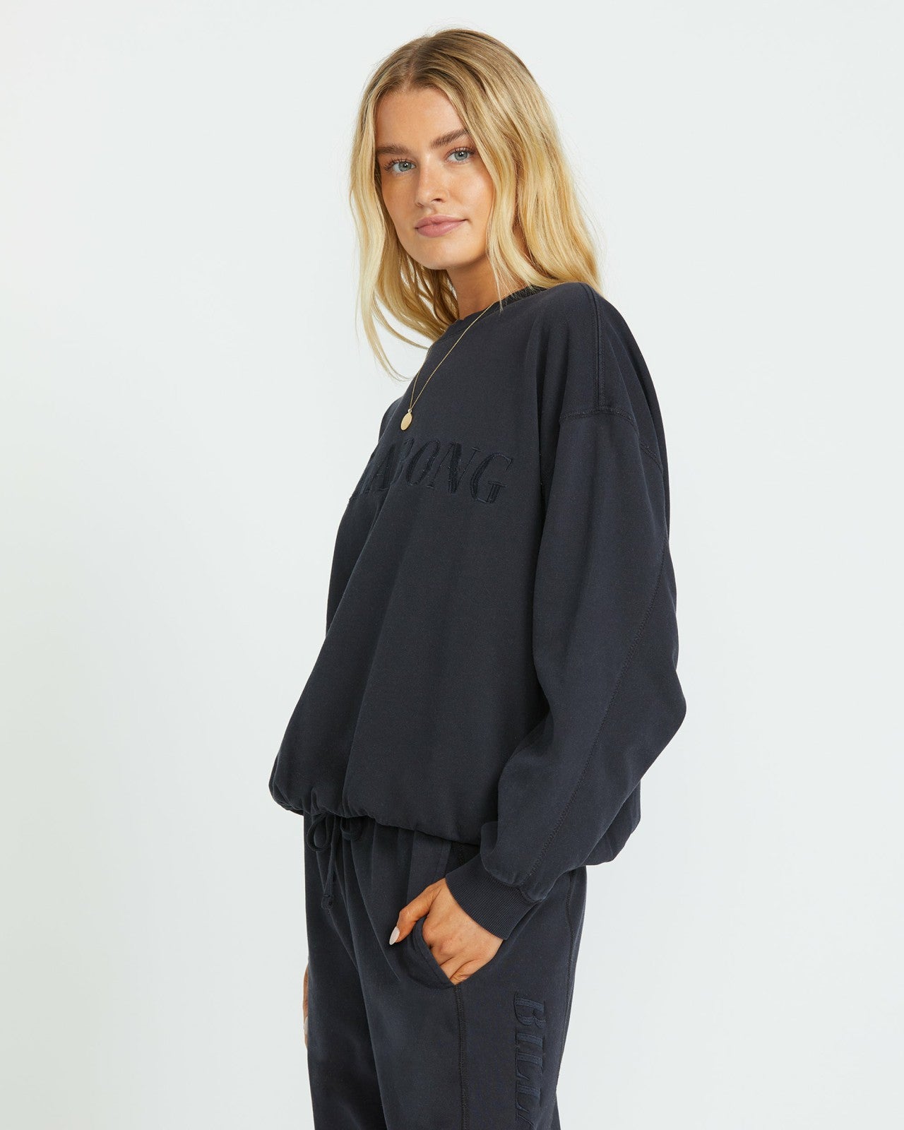 So Typical Kendal Crew Sweatshirt | Black Pebble Billabong
