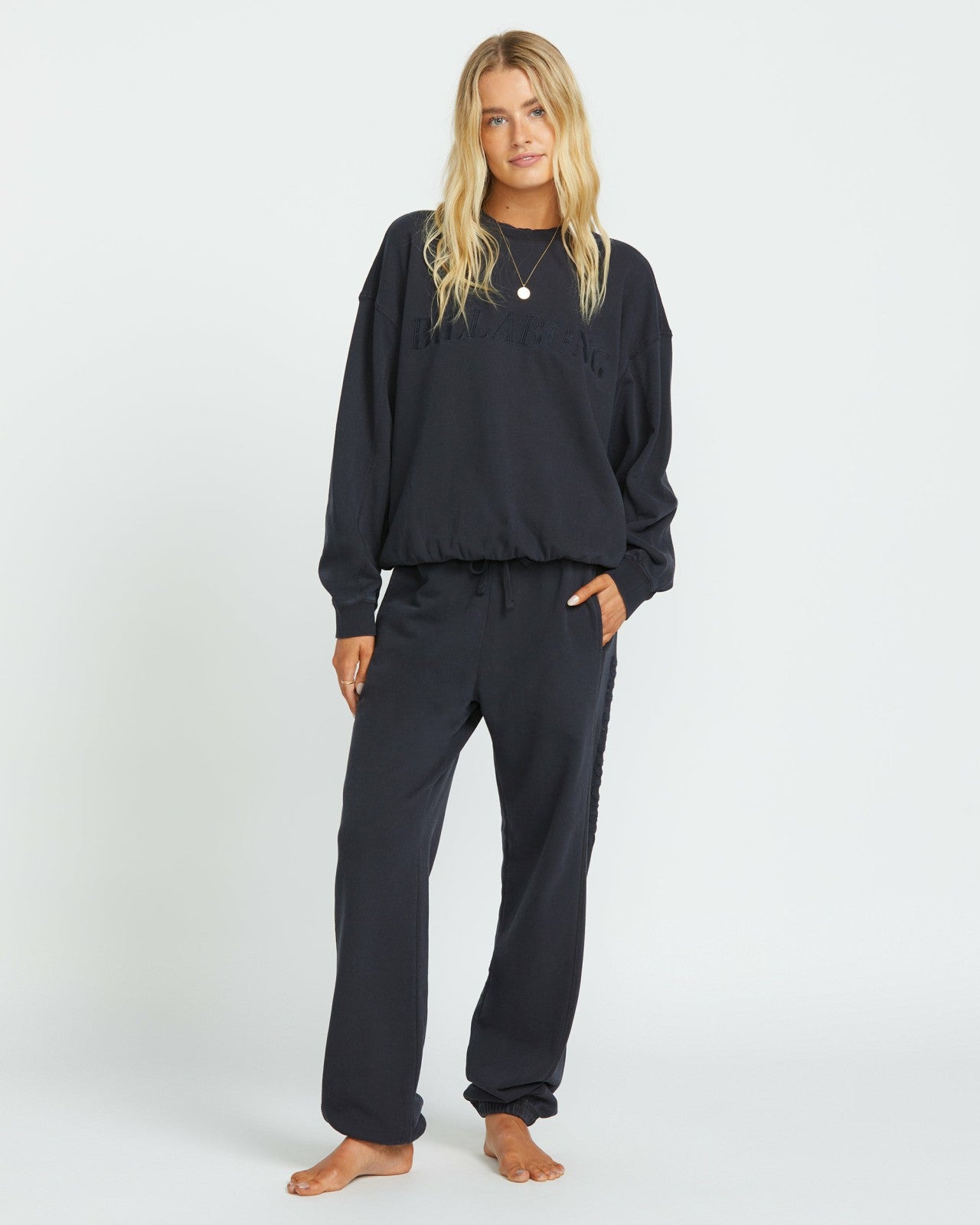 So Typical Kendal Crew Sweatshirt | Black Pebble Billabong