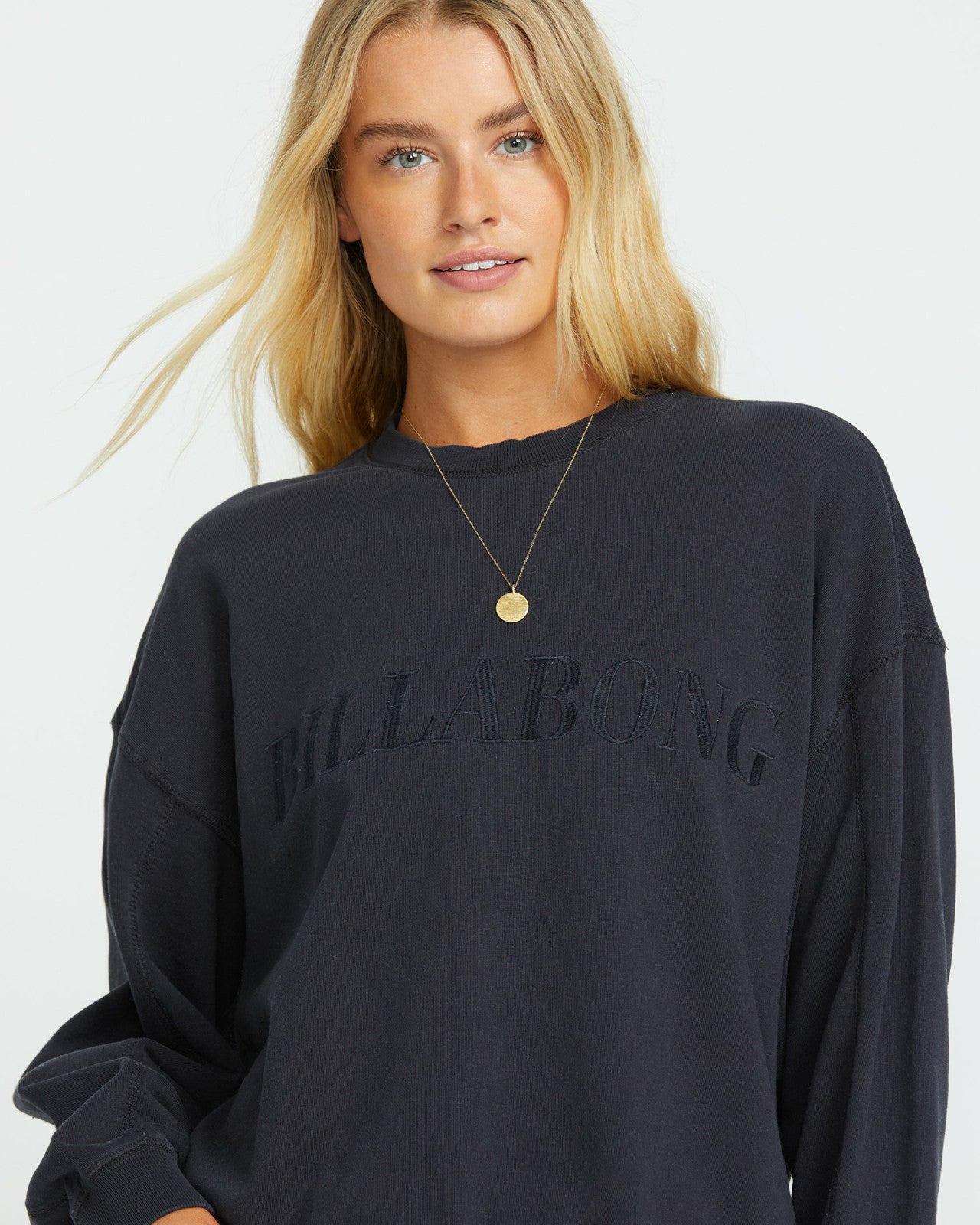 So Typical Kendal Crew Sweatshirt | Black Pebble Billabong