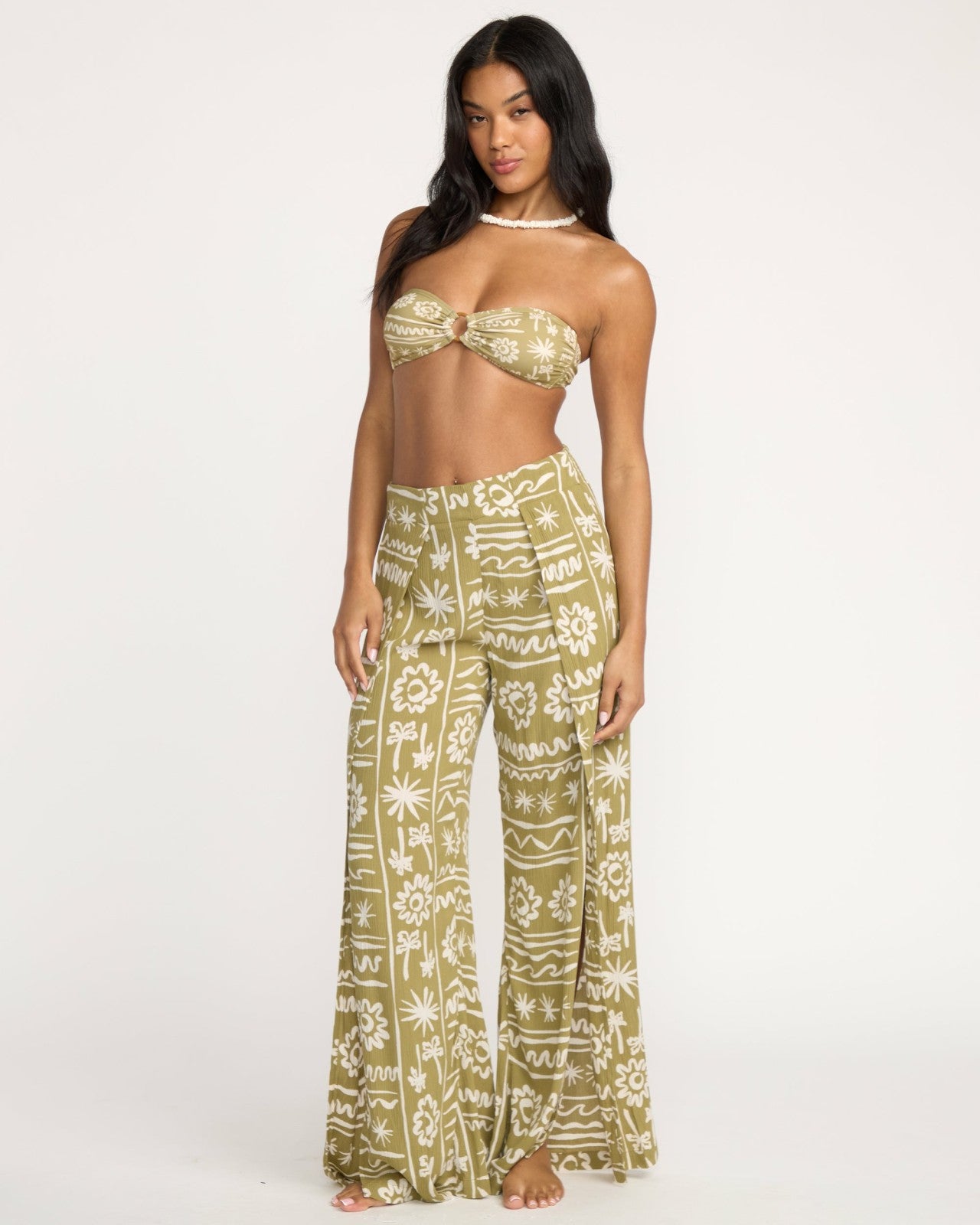 Split Spirit Elastic Waist Pants | Green Tea Billabong