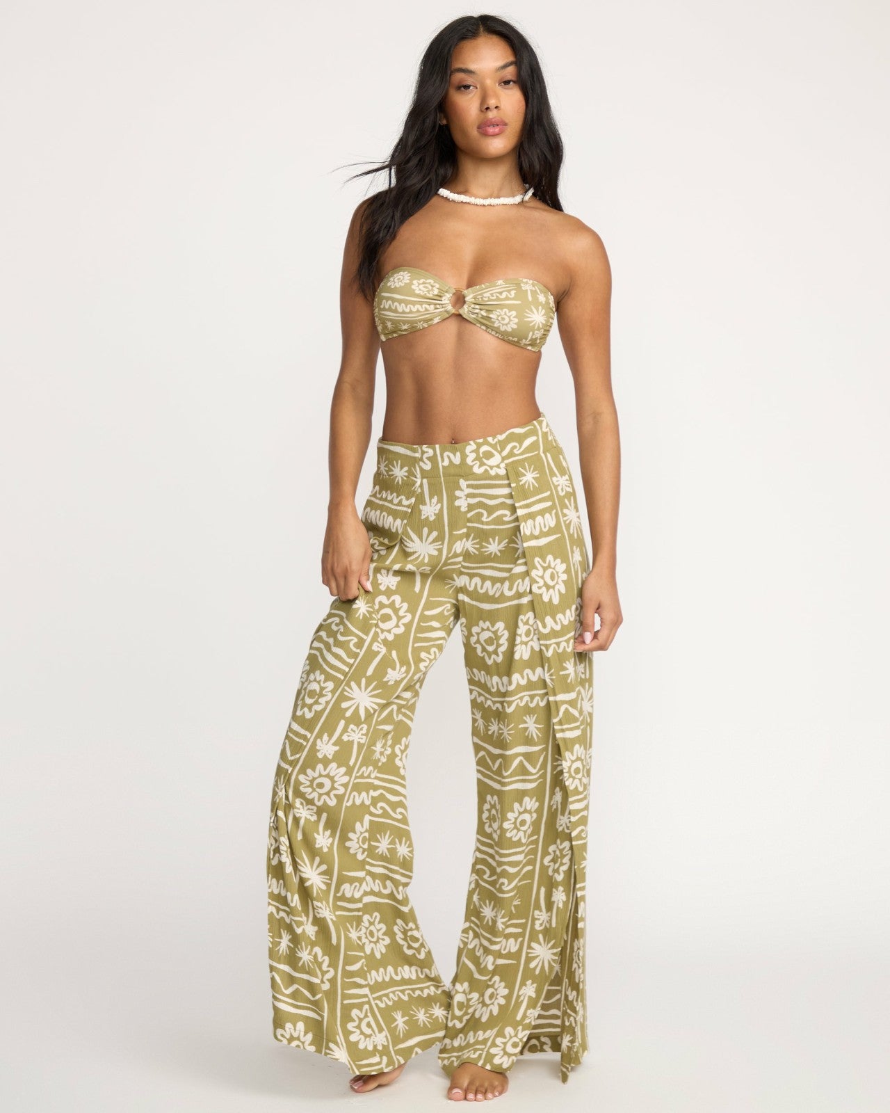Split Spirit Elastic Waist Pants | Green Tea Billabong