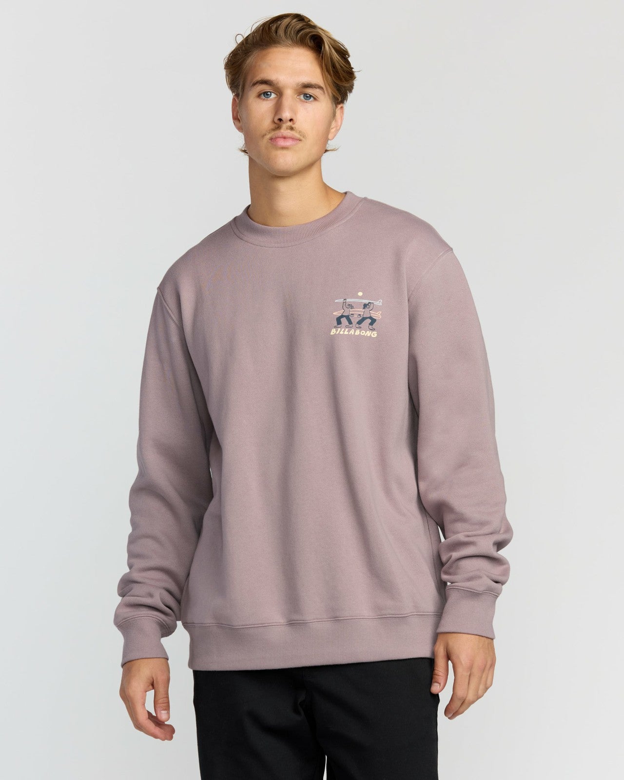 Split The Peak Crewneck Sweatshirt | Purple Ash Billabong