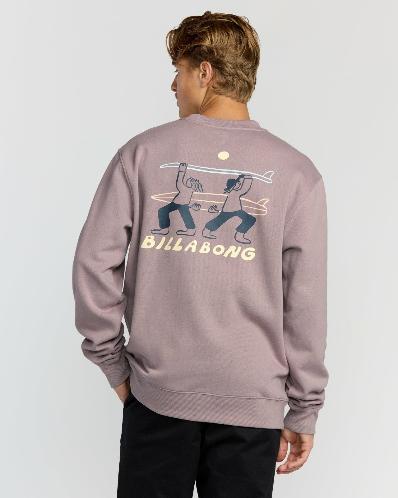 Split The Peak Crewneck Sweatshirt | Purple Ash Billabong