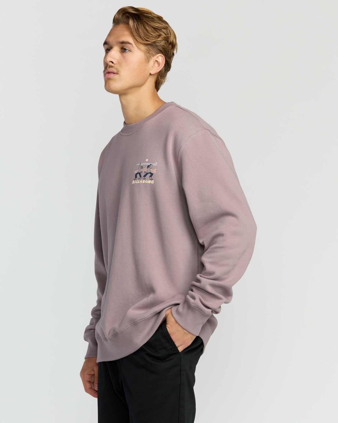 Split The Peak Crewneck Sweatshirt | Purple Ash Billabong