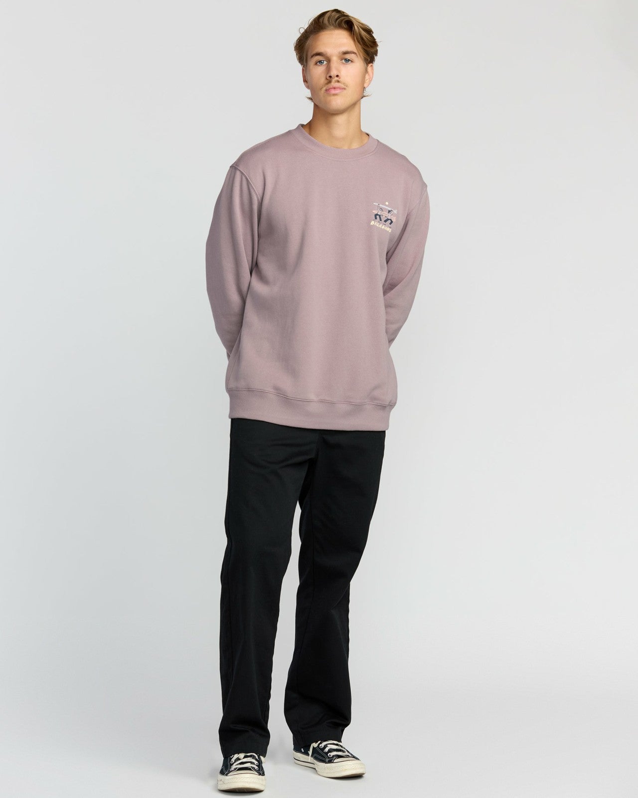 Split The Peak Crewneck Sweatshirt | Purple Ash Billabong