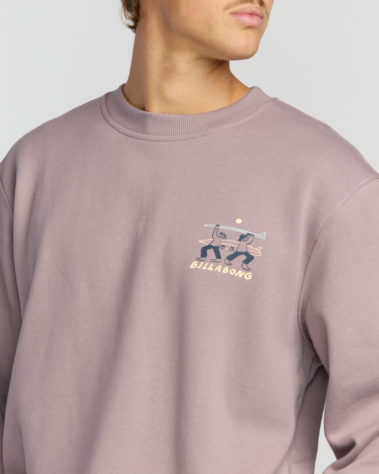 Split The Peak Crewneck Sweatshirt | Purple Ash Billabong